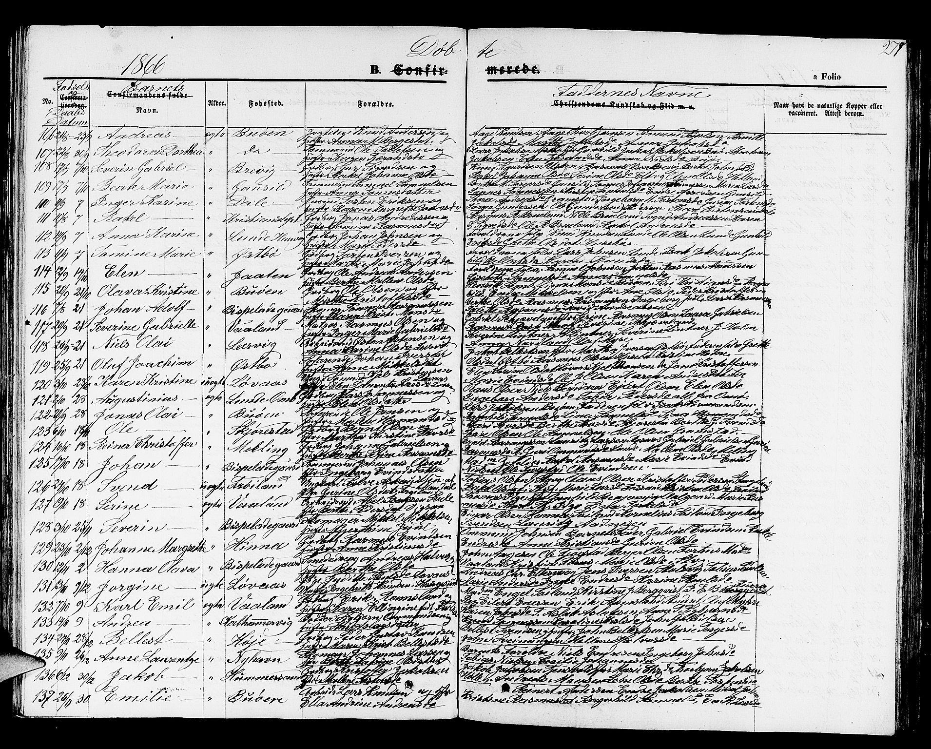 Hetland sokneprestkontor, SAST/A-101826/30/30BB/L0001: Parish register (copy) no. B 1, 1850-1868, p. 277
