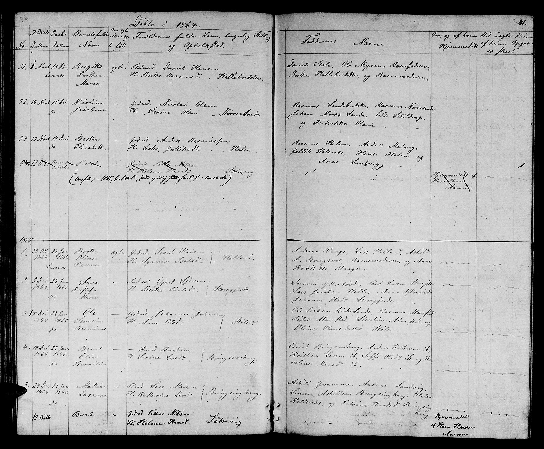 Ministerialprotokoller, klokkerbøker og fødselsregistre - Møre og Romsdal, AV/SAT-A-1454/503/L0047: Parish register (copy) no. 503C02, 1854-1884, p. 41