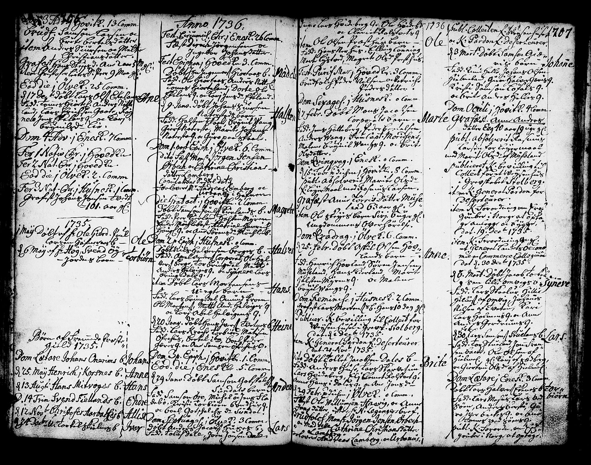 Kvinnherad sokneprestembete, SAB/A-76401/H/Haa: Parish register (official) no. A 2, 1710-1753, p. 206-207
