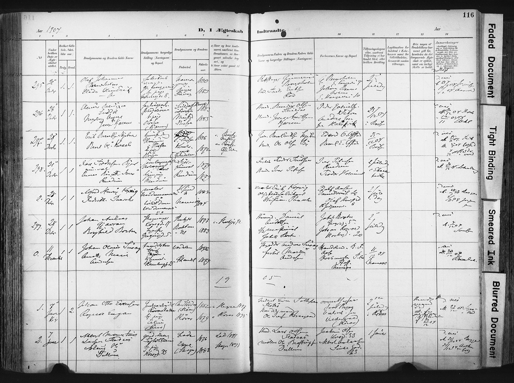 Ministerialprotokoller, klokkerbøker og fødselsregistre - Sør-Trøndelag, SAT/A-1456/604/L0201: Parish register (official) no. 604A21, 1901-1911, p. 116