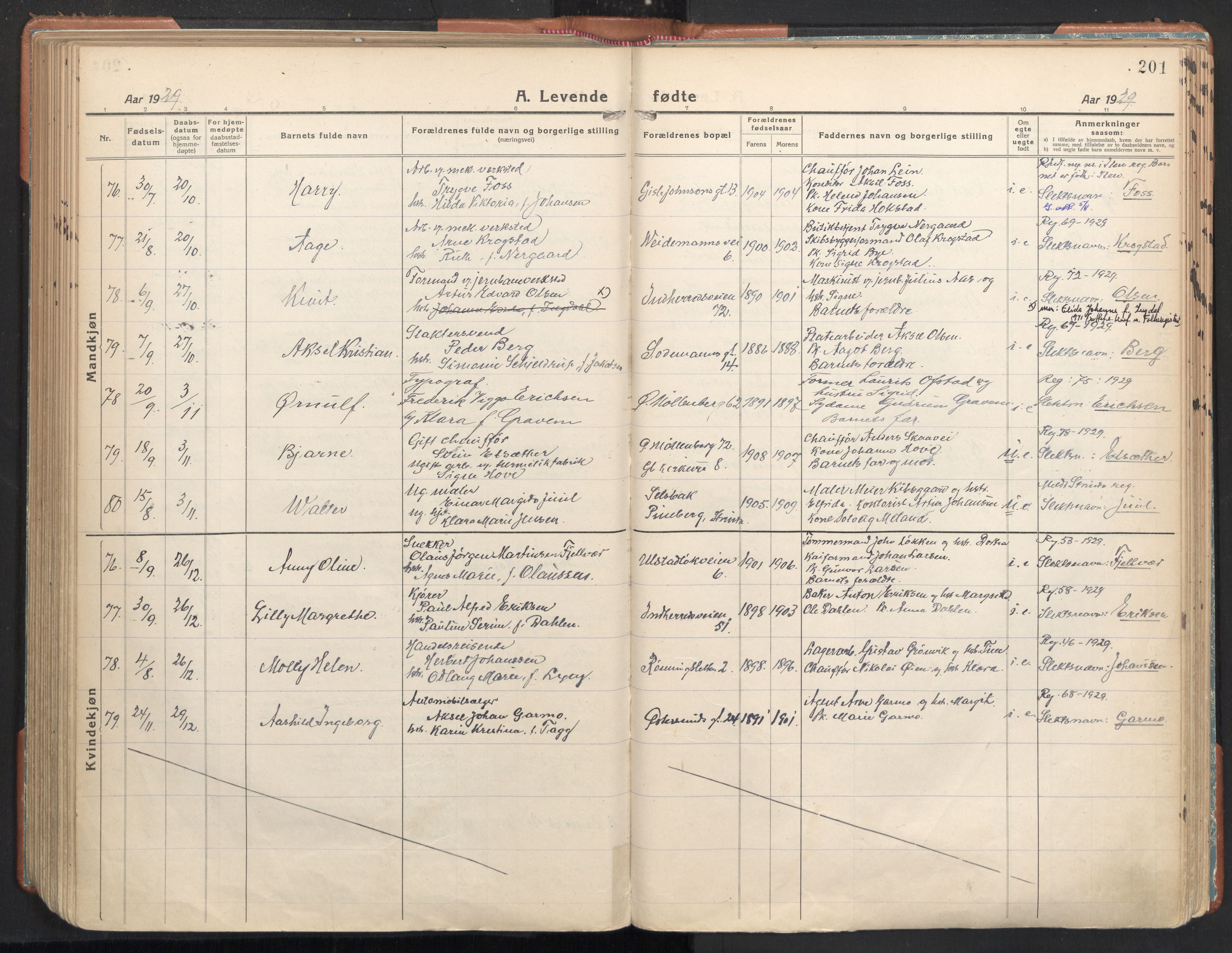 Ministerialprotokoller, klokkerbøker og fødselsregistre - Sør-Trøndelag, AV/SAT-A-1456/605/L0248: Parish register (official) no. 605A10, 1920-1937, p. 201