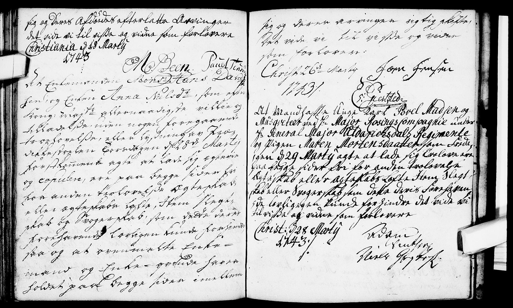 Oslo domkirke Kirkebøker, AV/SAO-A-10752/L/La/L0006: Best man's statements no. 6, 1731-1743