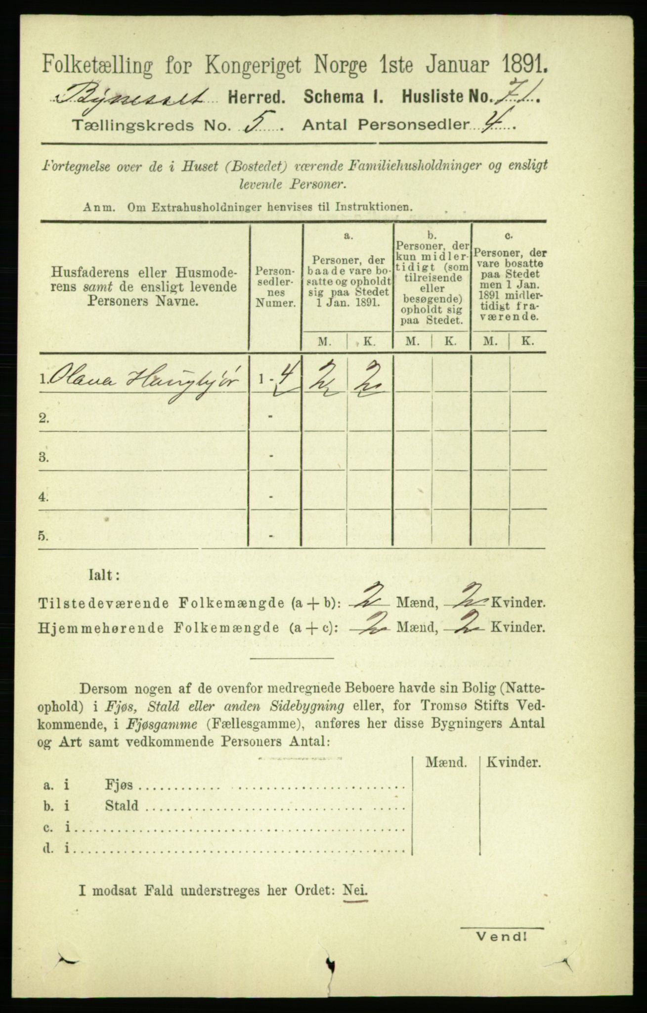 RA, 1891 census for 1655 Byneset, 1891, p. 2037