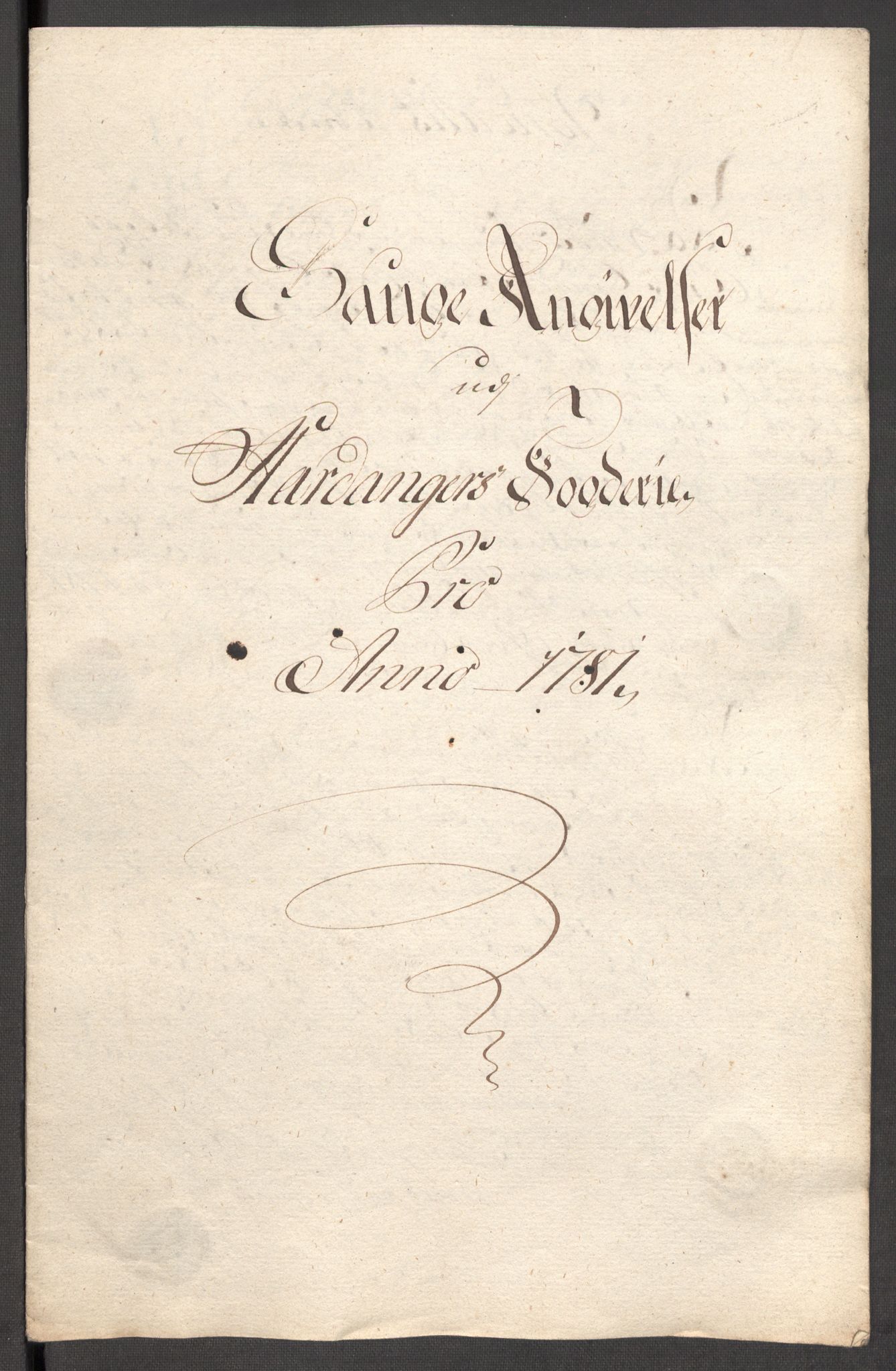 Rentekammeret inntil 1814, Reviderte regnskaper, Fogderegnskap, RA/EA-4092/R48/L3097: Fogderegnskap Sunnhordland og Hardanger, 1781, p. 235