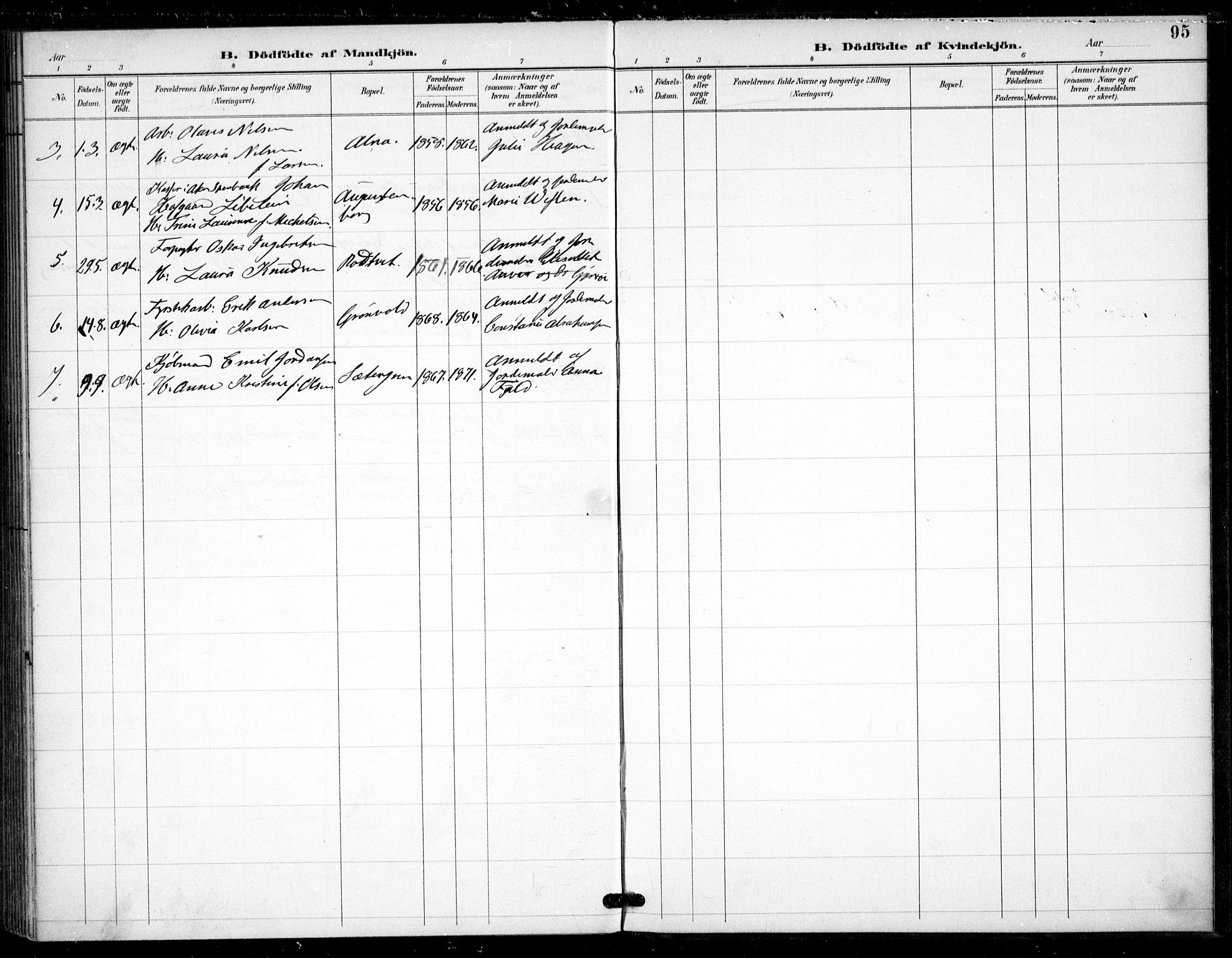 Østre Aker prestekontor Kirkebøker, SAO/A-10840/F/Fa/L0009: Parish register (official) no. I 9, 1890-1894, p. 95