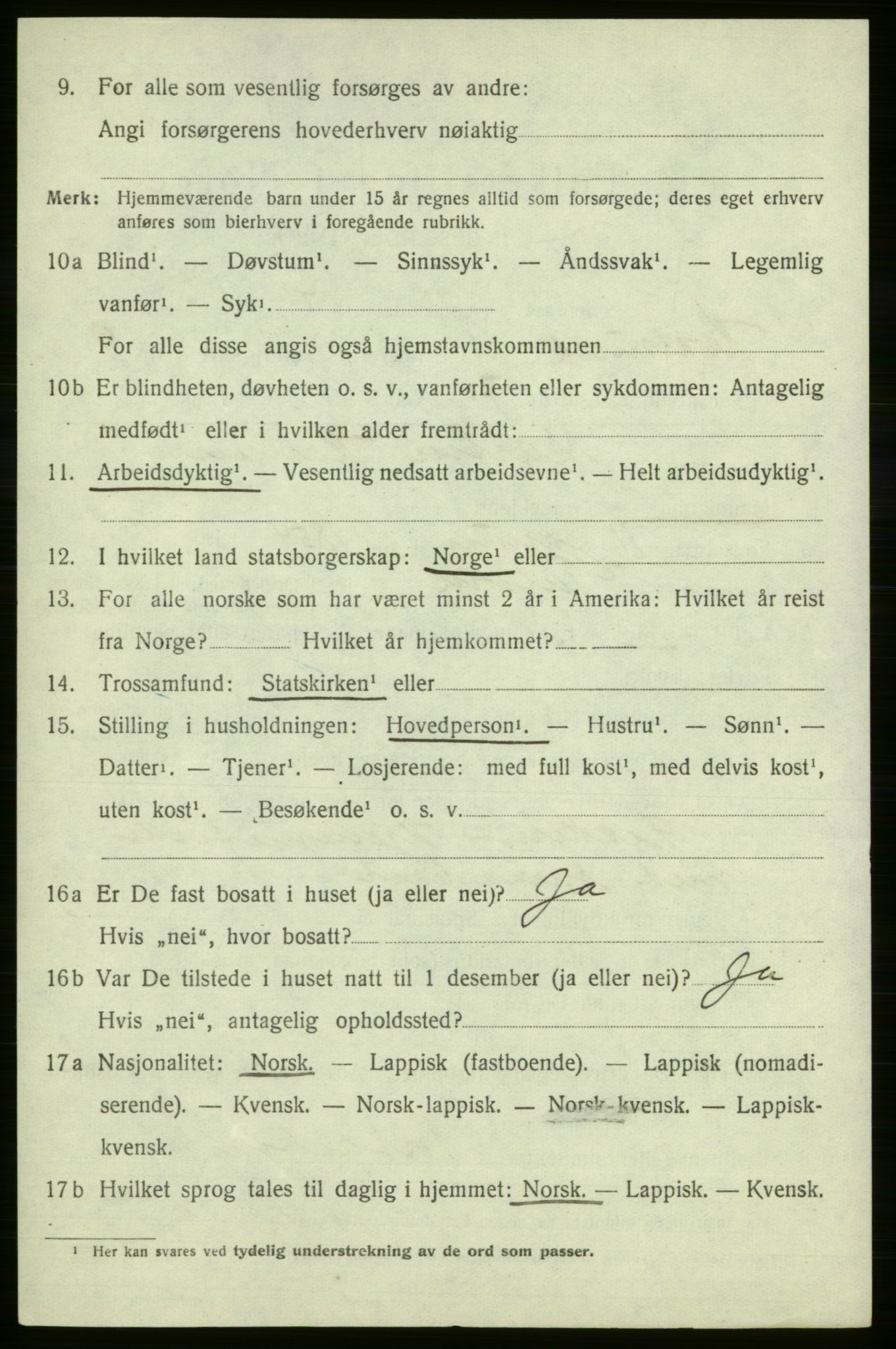 SATØ, 1920 census for , 1920, p. 2849
