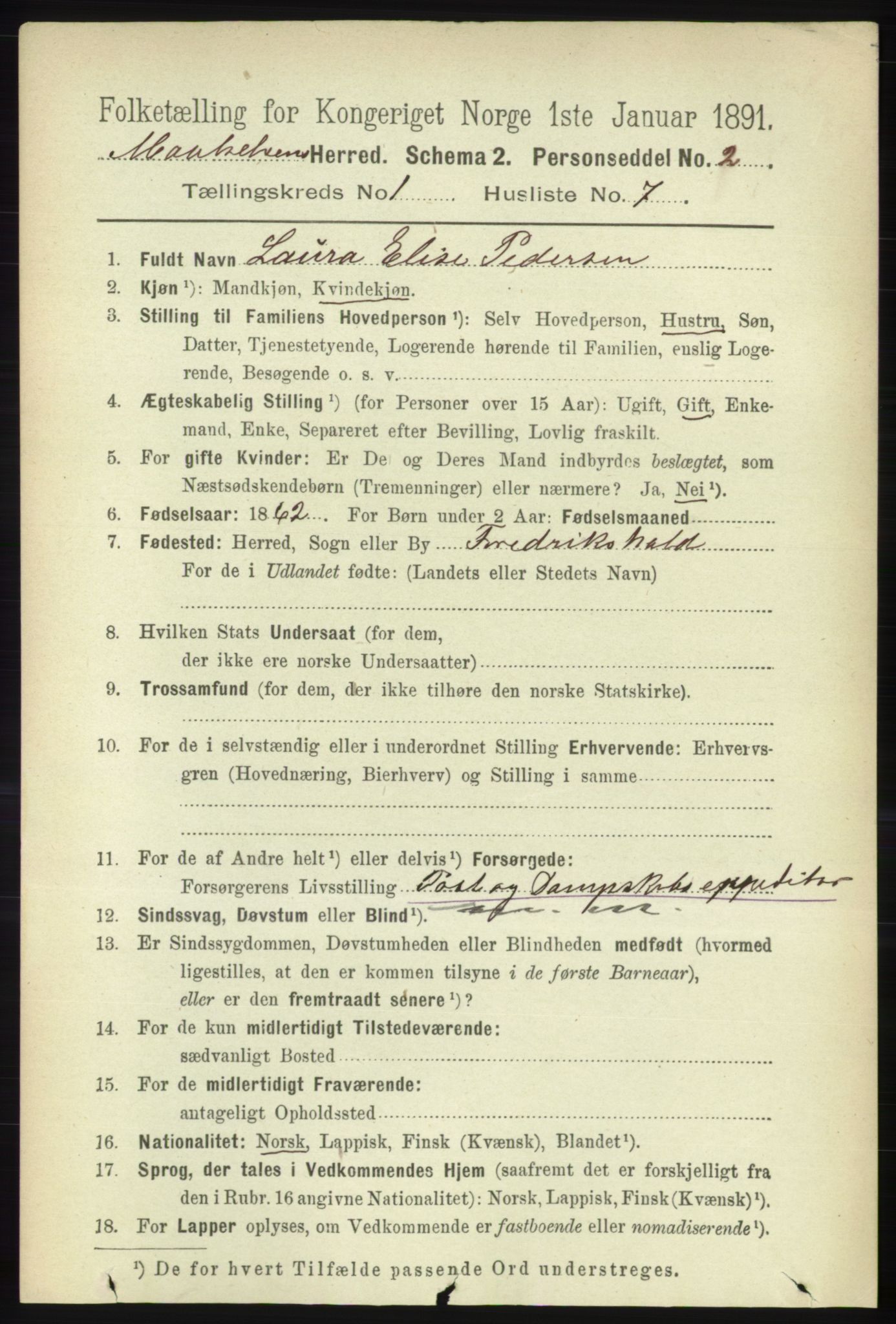 RA, 1891 census for 1924 Målselv, 1891, p. 110