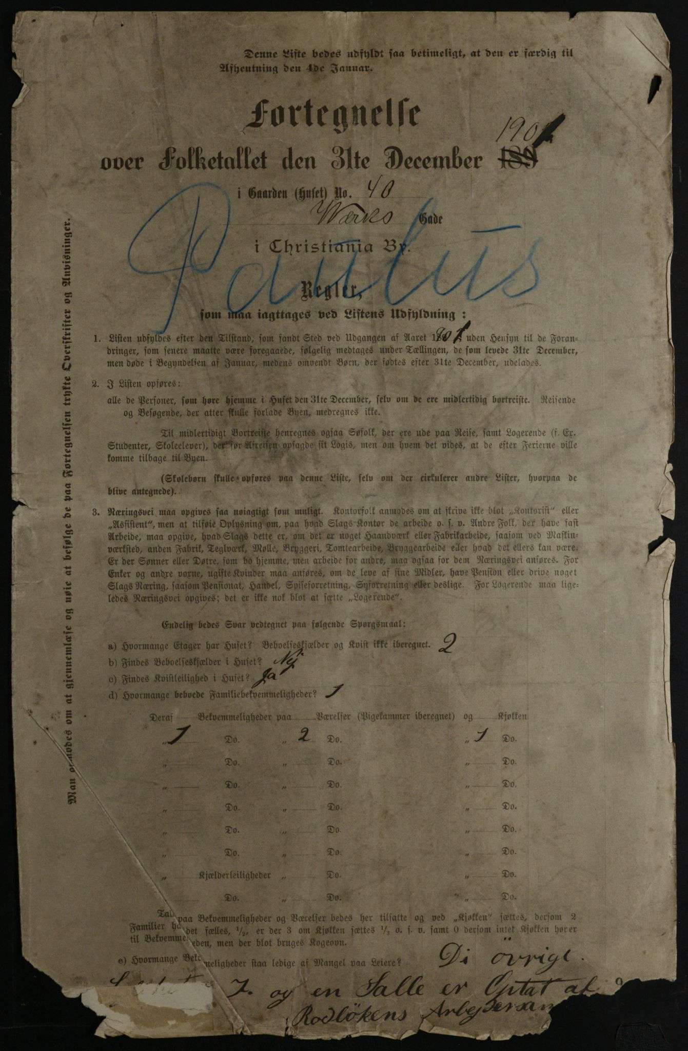 OBA, Municipal Census 1901 for Kristiania, 1901, p. 18768