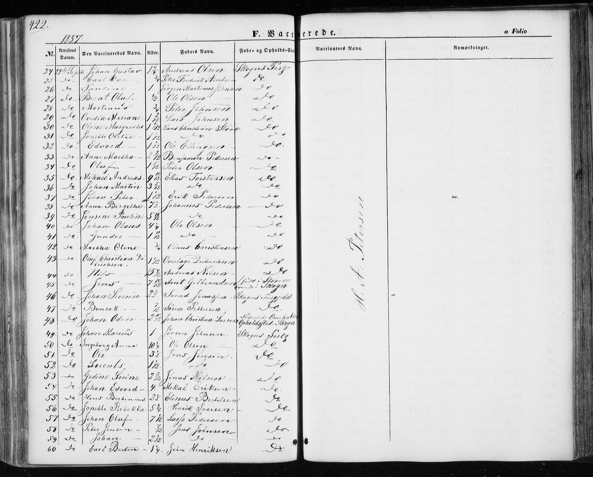 Ministerialprotokoller, klokkerbøker og fødselsregistre - Nord-Trøndelag, SAT/A-1458/717/L0154: Parish register (official) no. 717A07 /1, 1850-1862, p. 422