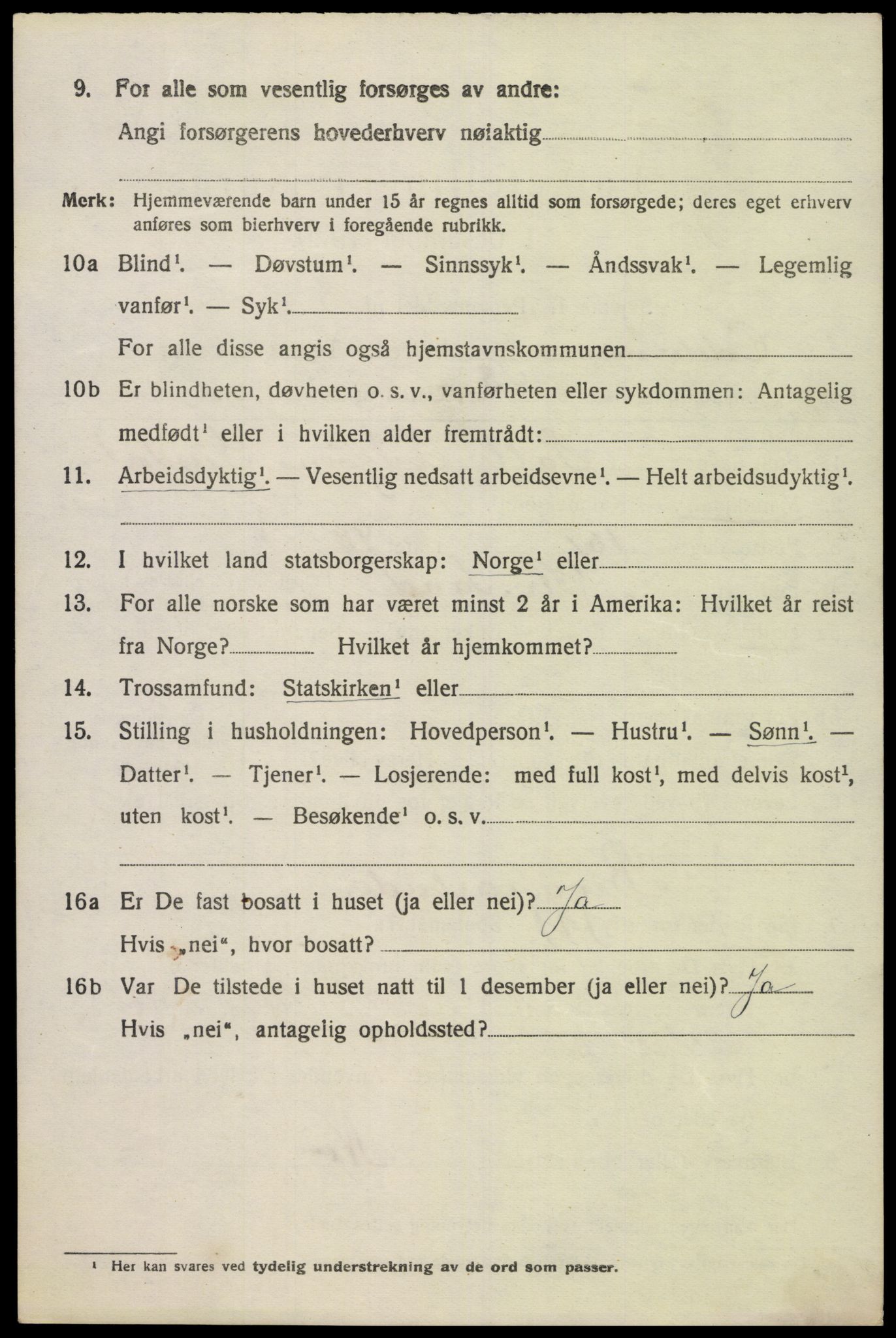 SAK, 1920 census for Oddernes, 1920, p. 8972