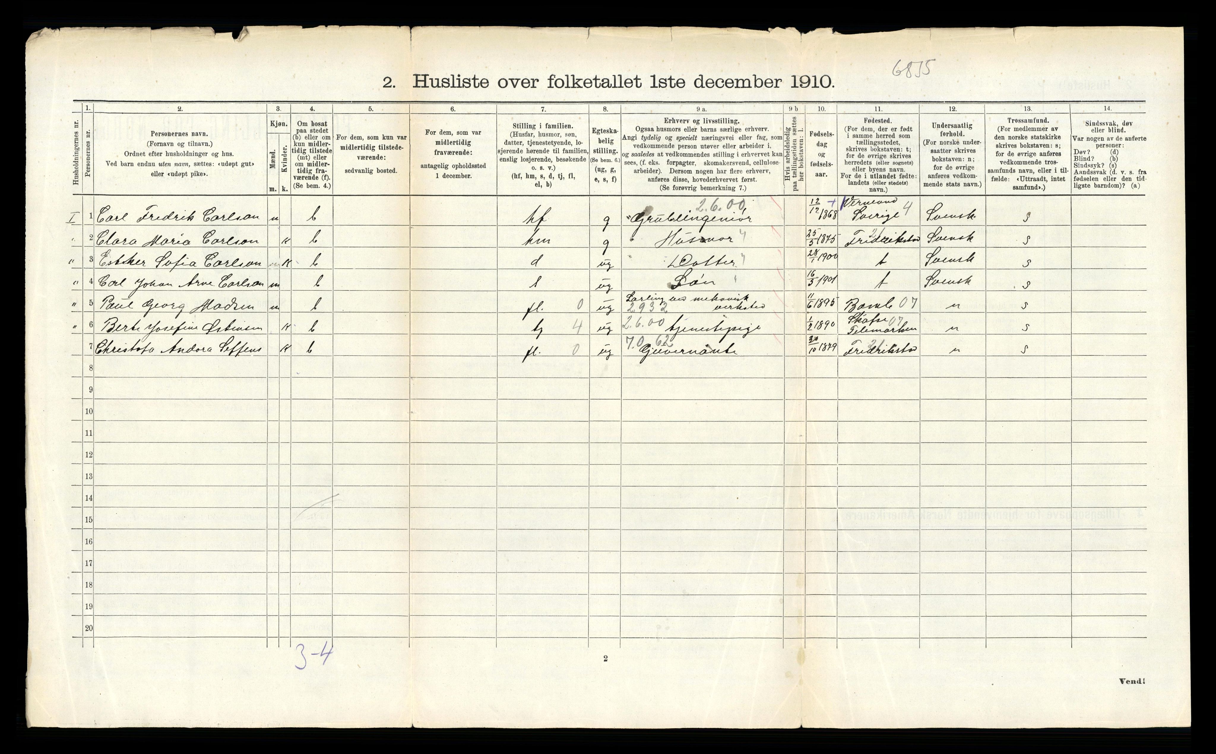 RA, 1910 census for Fauske, 1910, p. 391