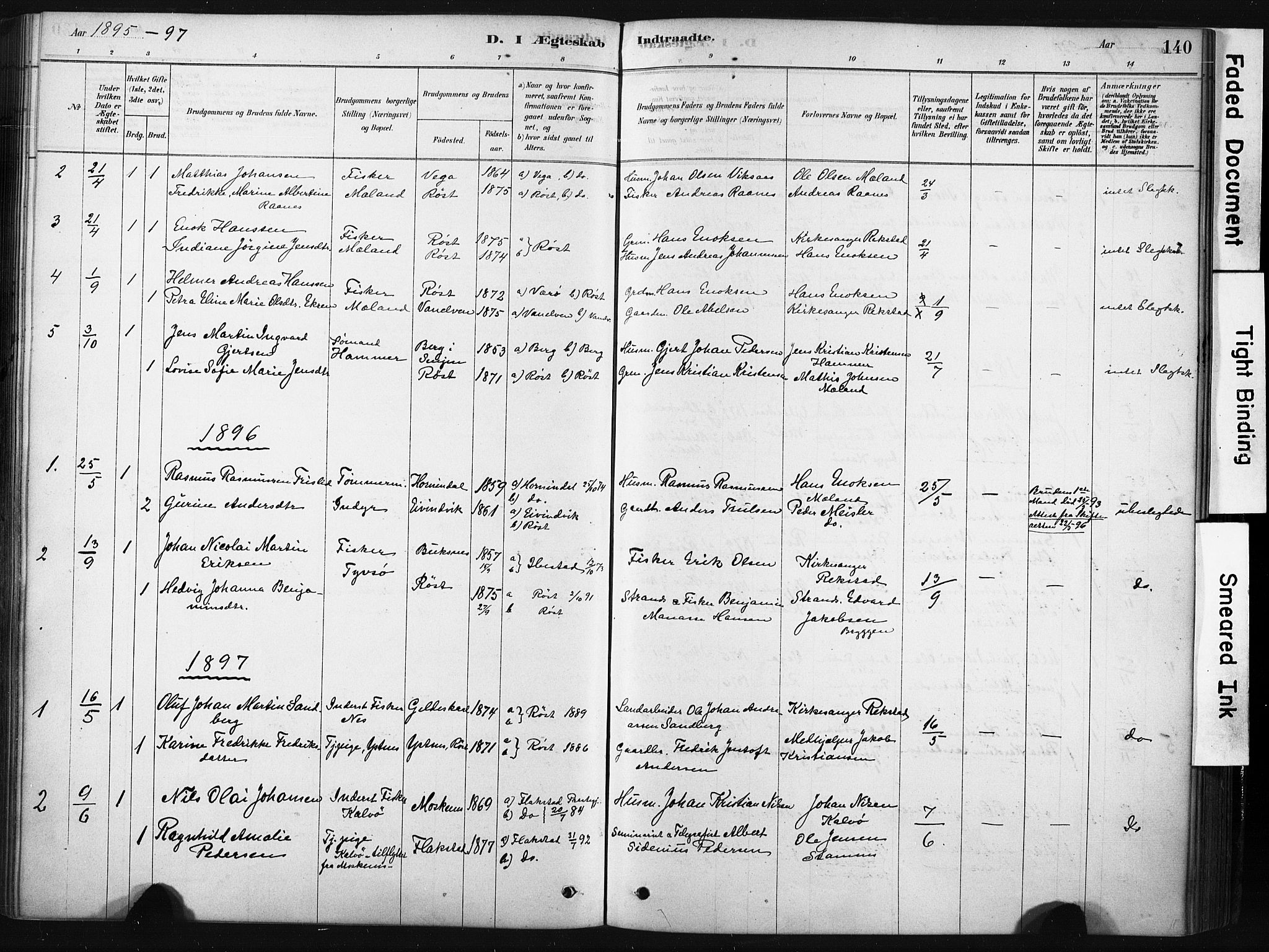 Ministerialprotokoller, klokkerbøker og fødselsregistre - Nordland, AV/SAT-A-1459/808/L0128: Parish register (official) no. 808A01, 1880-1902, p. 140