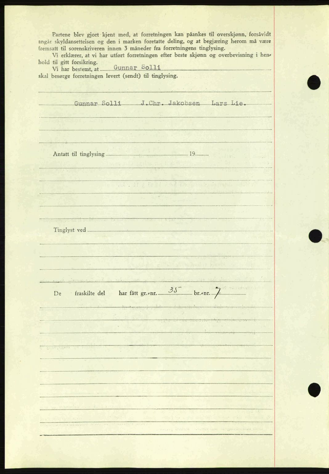 Romsdal sorenskriveri, AV/SAT-A-4149/1/2/2C: Mortgage book no. A10, 1941-1941, Diary no: : 1235/1941