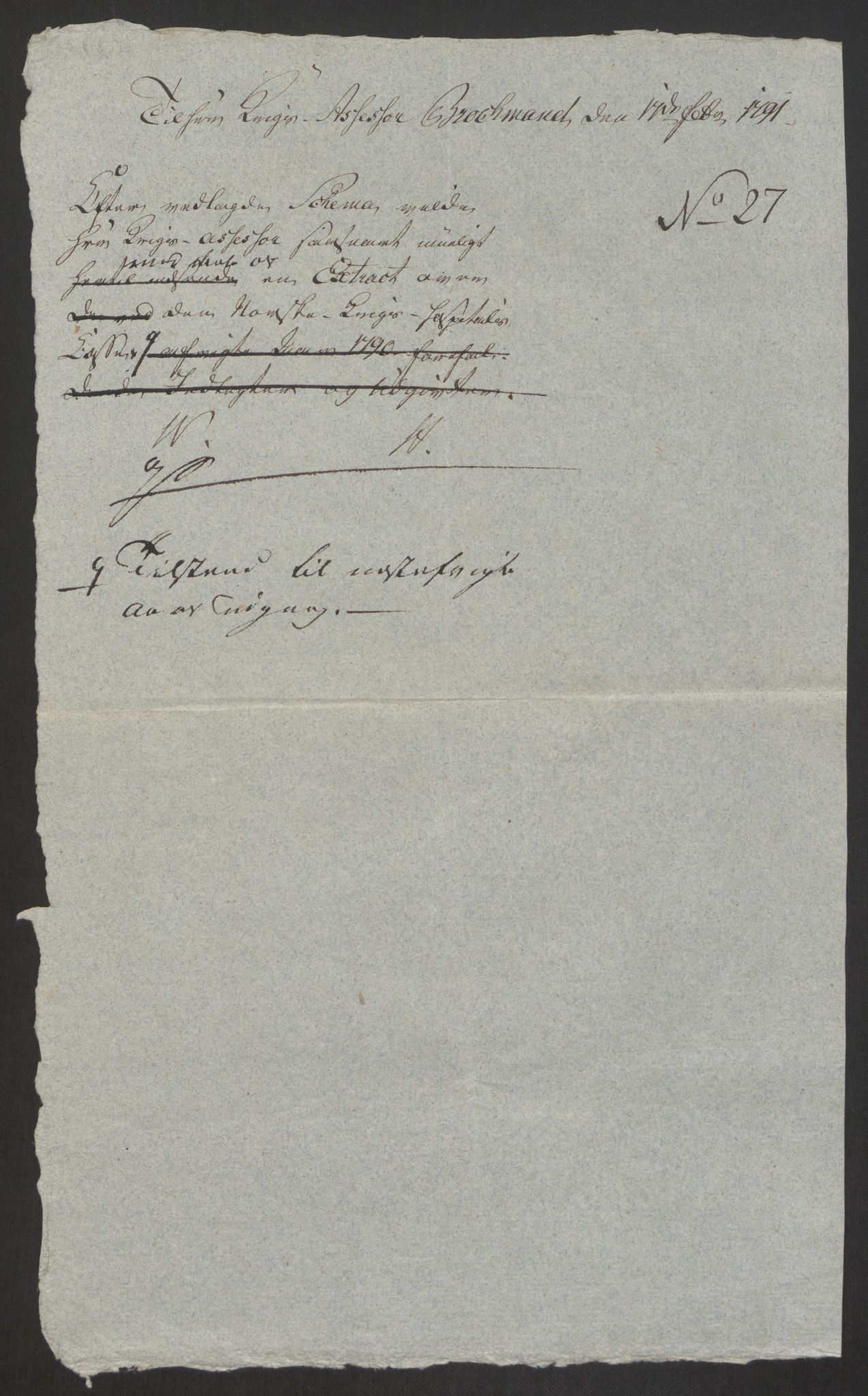 Forsvaret, Den norske kvesthuskasse/krigshospitalkasse, AV/RA-RAFA-1887/F/Fa/L0008: Konsepter, 1790-1793, p. 392