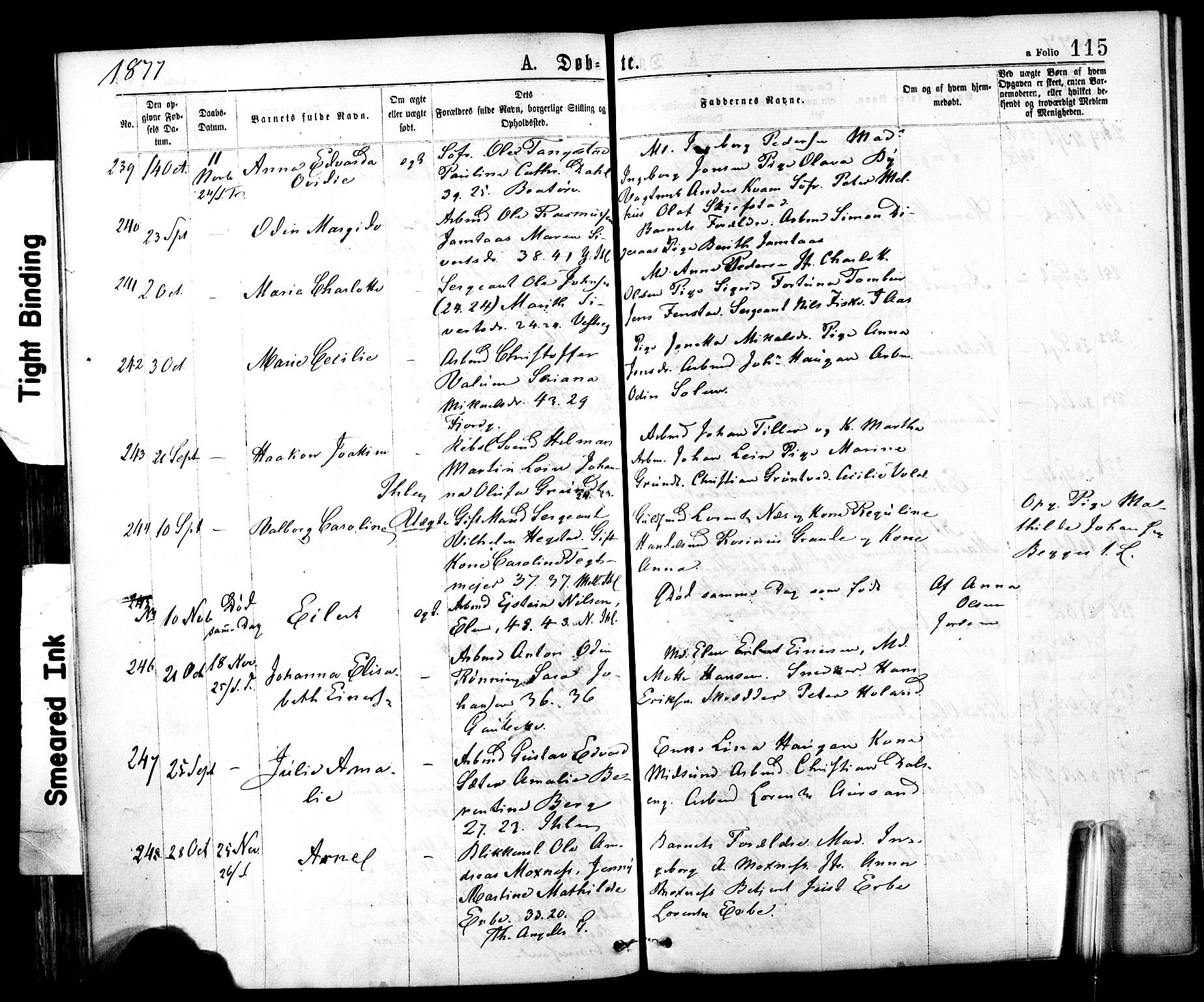 Ministerialprotokoller, klokkerbøker og fødselsregistre - Sør-Trøndelag, SAT/A-1456/602/L0118: Parish register (official) no. 602A16, 1873-1879, p. 115