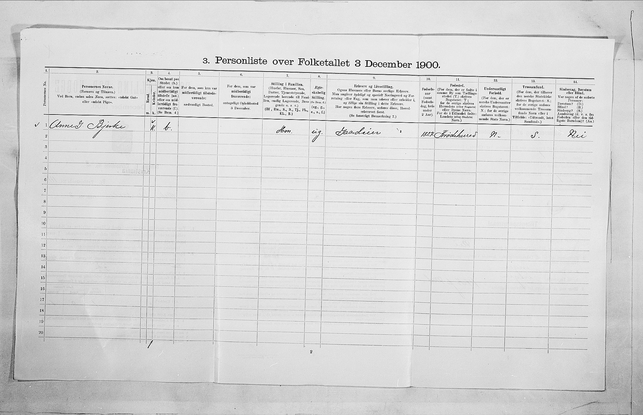 SAO, 1900 census for Kristiania, 1900, p. 115622