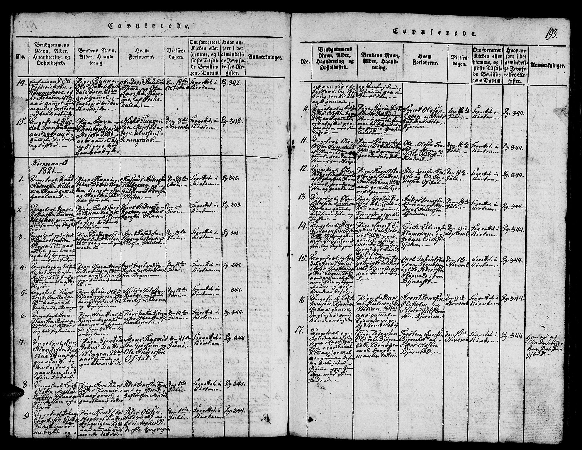 Ministerialprotokoller, klokkerbøker og fødselsregistre - Sør-Trøndelag, SAT/A-1456/665/L0776: Parish register (copy) no. 665C01, 1817-1837, p. 193