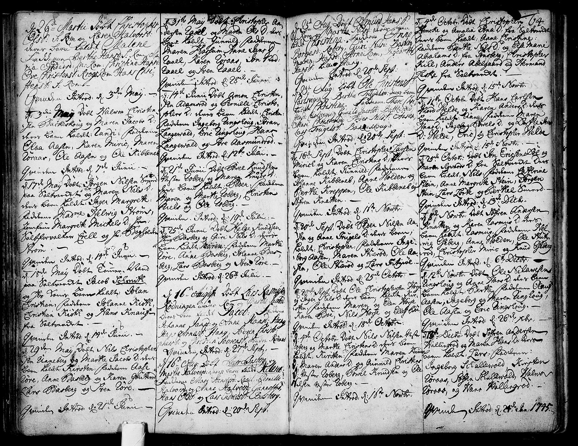 Sem kirkebøker, SAKO/A-5/F/Fb/L0001: Parish register (official) no. II 1, 1702-1764, p. 64