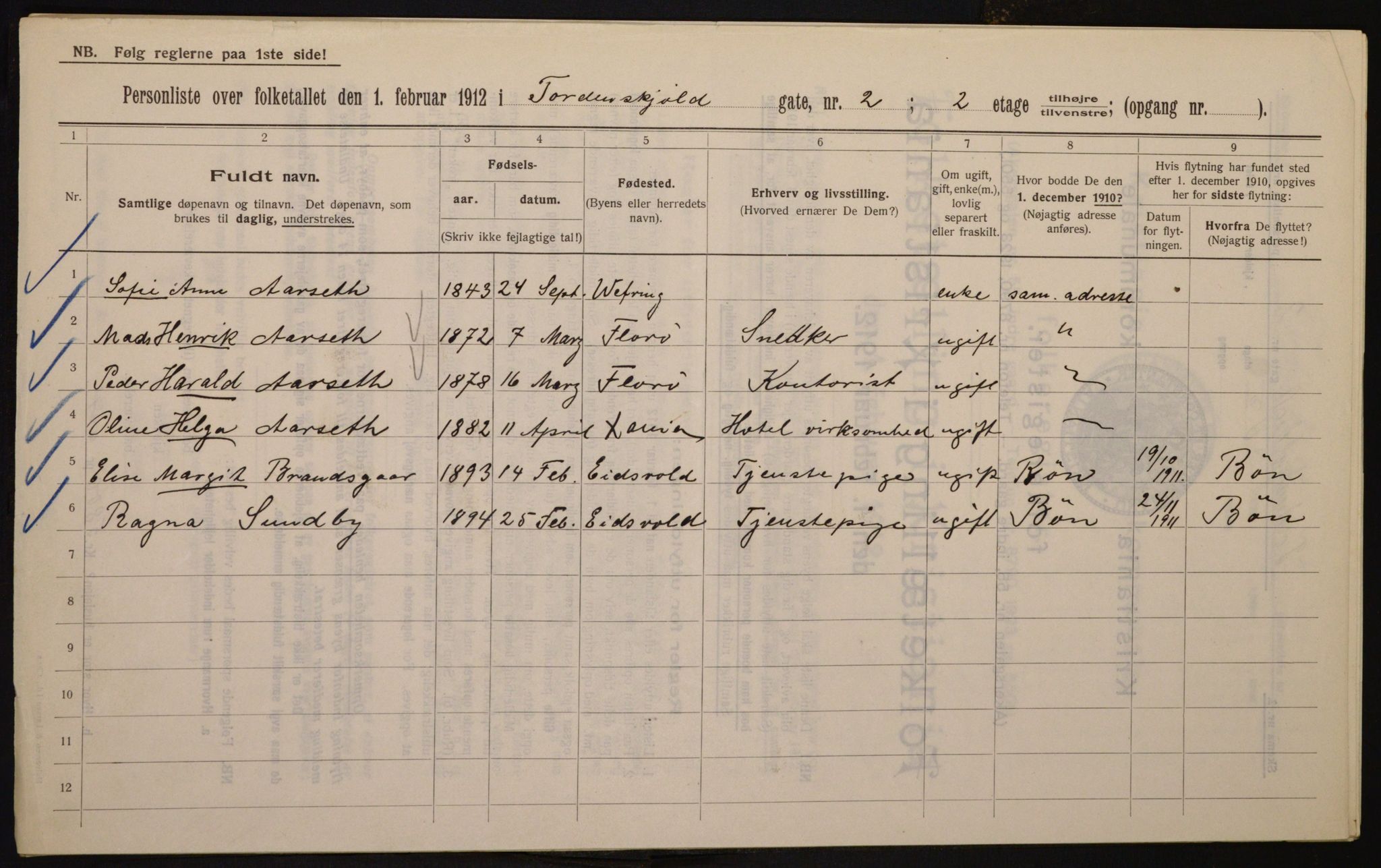 OBA, Municipal Census 1912 for Kristiania, 1912, p. 113702