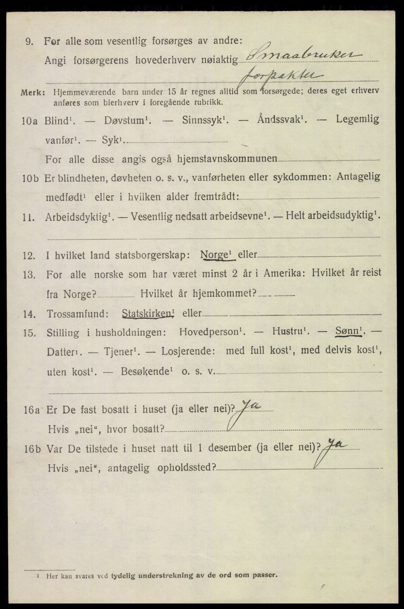 SAH, 1920 census for Hof, 1920, p. 7576