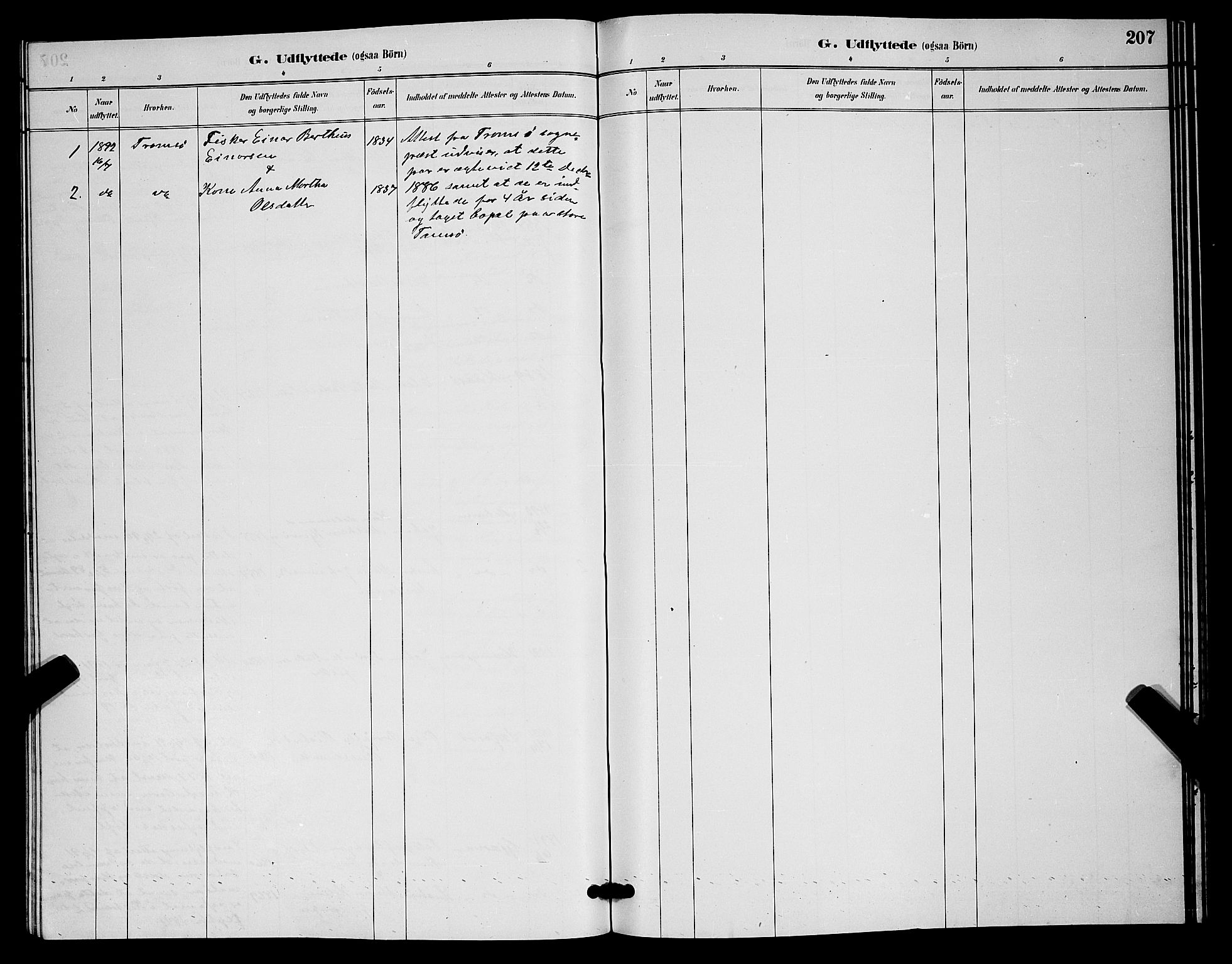 Kistrand/Porsanger sokneprestembete, AV/SATØ-S-1351/H/Hb/L0004.klokk: Parish register (copy) no. 4, 1885-1894, p. 207