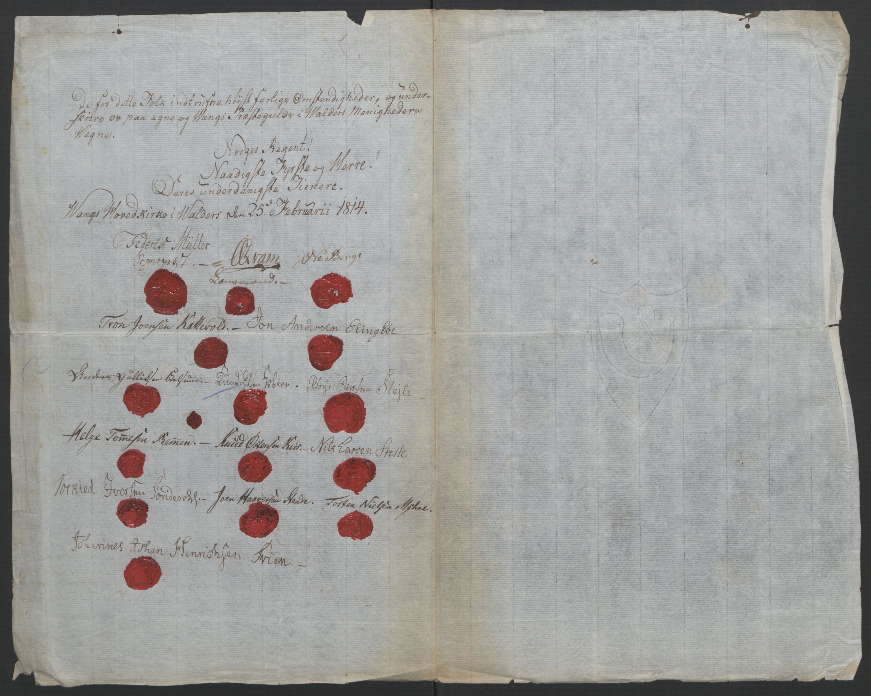 Statsrådssekretariatet, RA/S-1001/D/Db/L0007: Fullmakter for Eidsvollsrepresentantene i 1814. , 1814, p. 292