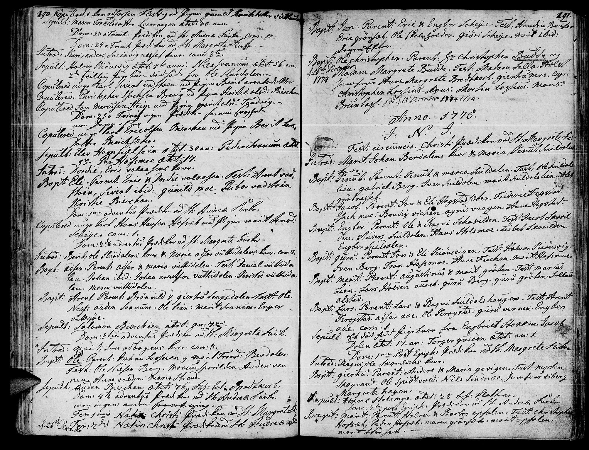 Ministerialprotokoller, klokkerbøker og fødselsregistre - Sør-Trøndelag, SAT/A-1456/630/L0489: Parish register (official) no. 630A02, 1757-1794, p. 190-191