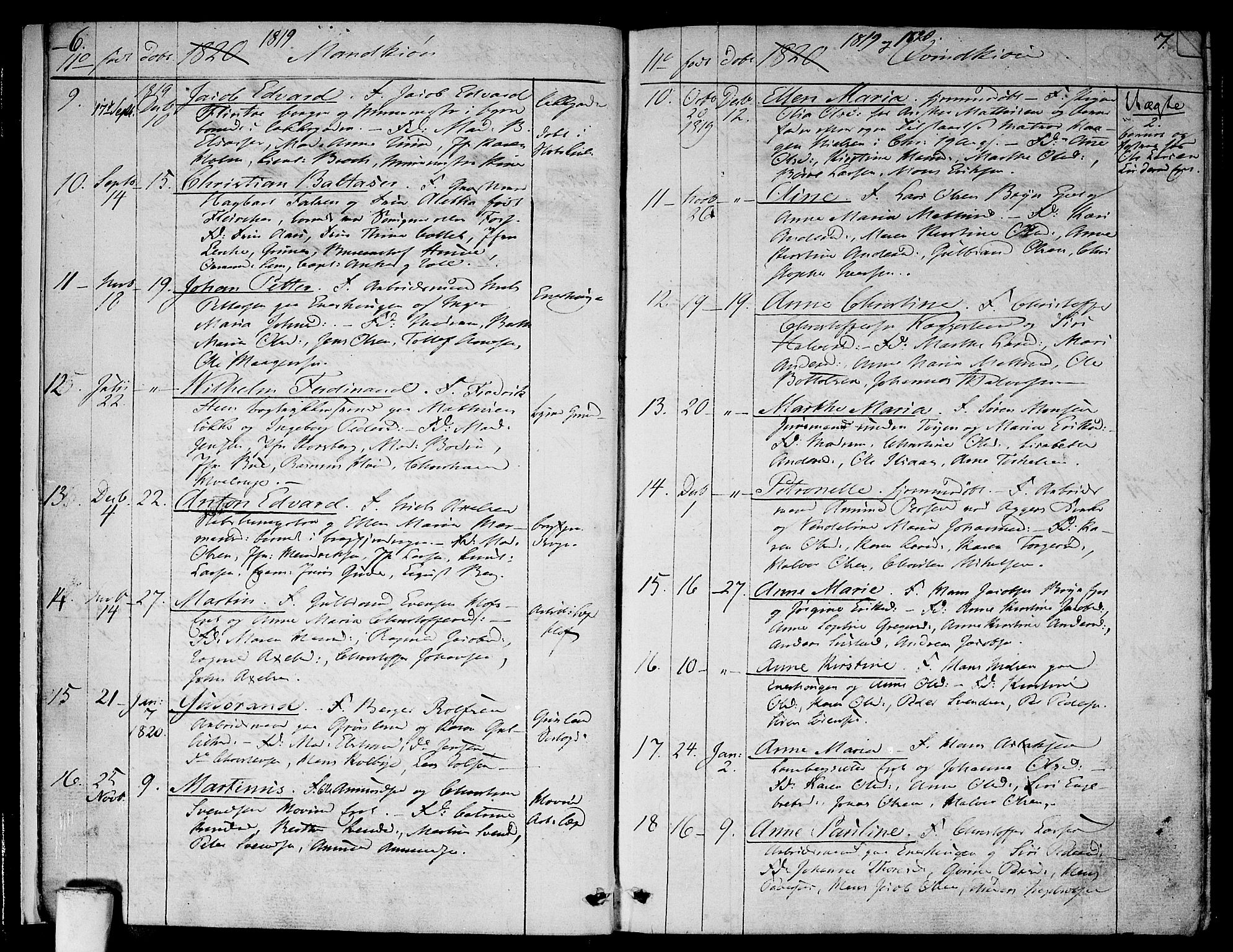 Aker prestekontor kirkebøker, SAO/A-10861/F/L0012: Parish register (official) no. 12, 1819-1828, p. 6-7