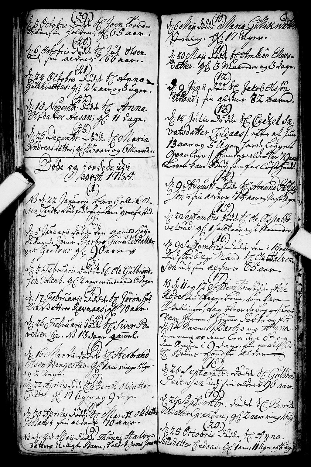 Flesberg kirkebøker, SAKO/A-18/F/Fa/L0002: Parish register (official) no. I 2, 1726-1747