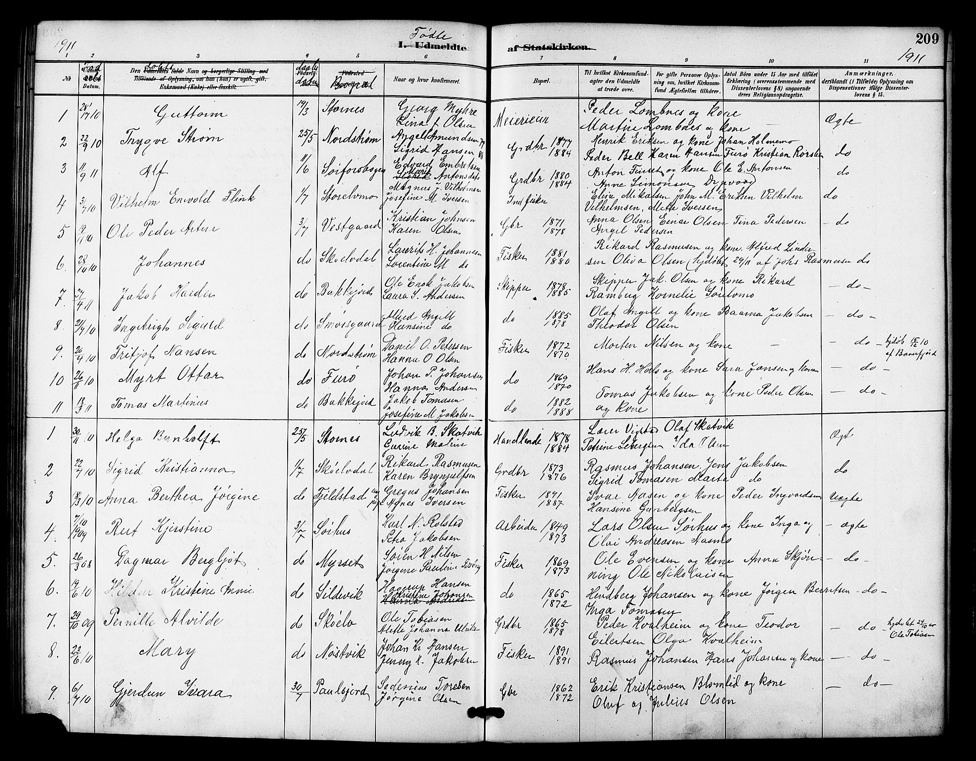 Tranøy sokneprestkontor, SATØ/S-1313/I/Ia/Iab/L0022klokker: Parish register (copy) no. 22, 1887-1912, p. 209