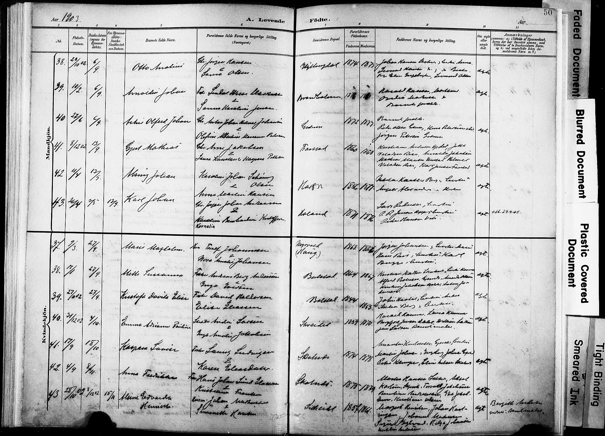 Ministerialprotokoller, klokkerbøker og fødselsregistre - Nordland, AV/SAT-A-1459/881/L1151: Parish register (official) no. 881A04, 1899-1907, p. 50