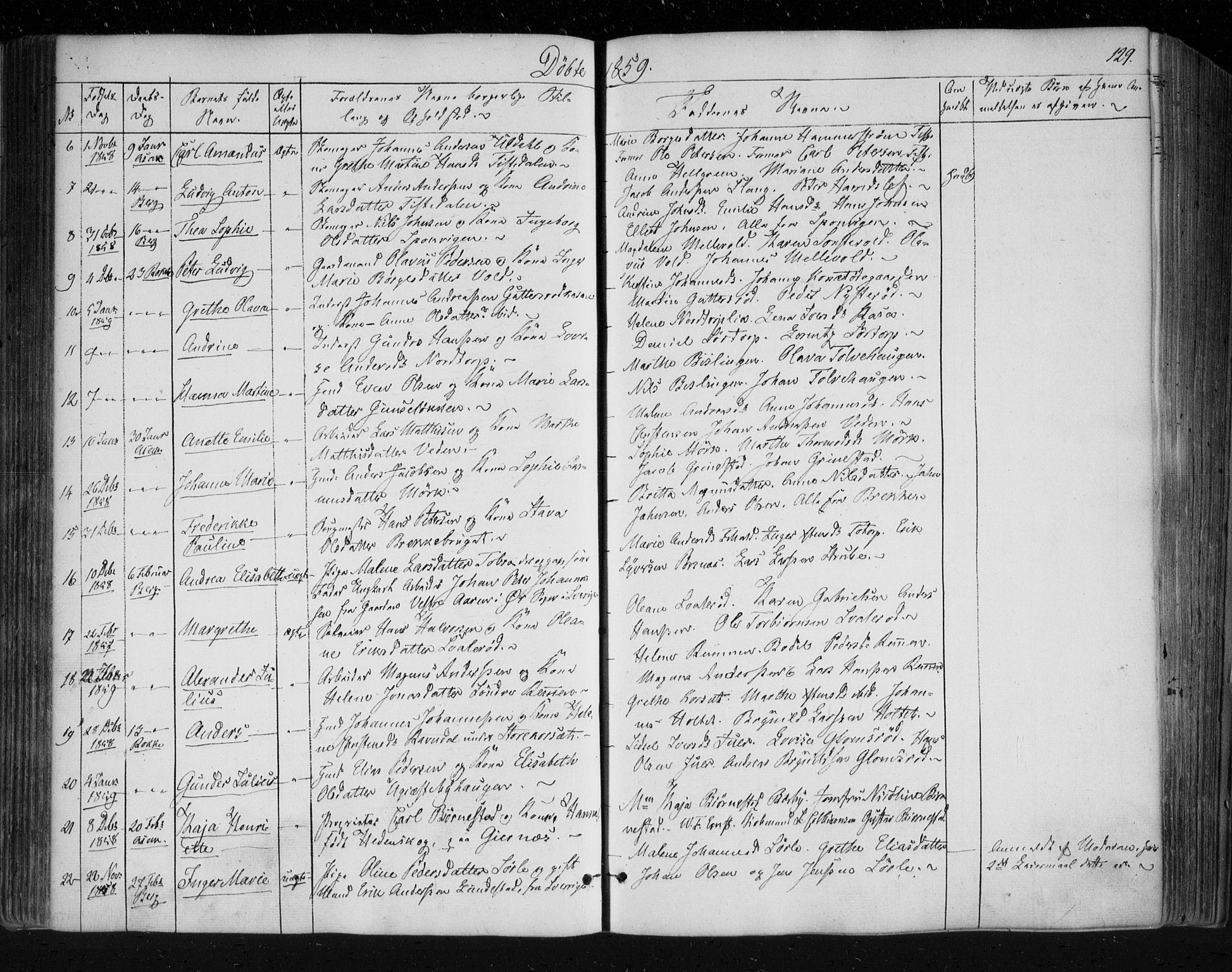 Berg prestekontor Kirkebøker, AV/SAO-A-10902/F/Fa/L0004: Parish register (official) no. I 4, 1843-1860, p. 129