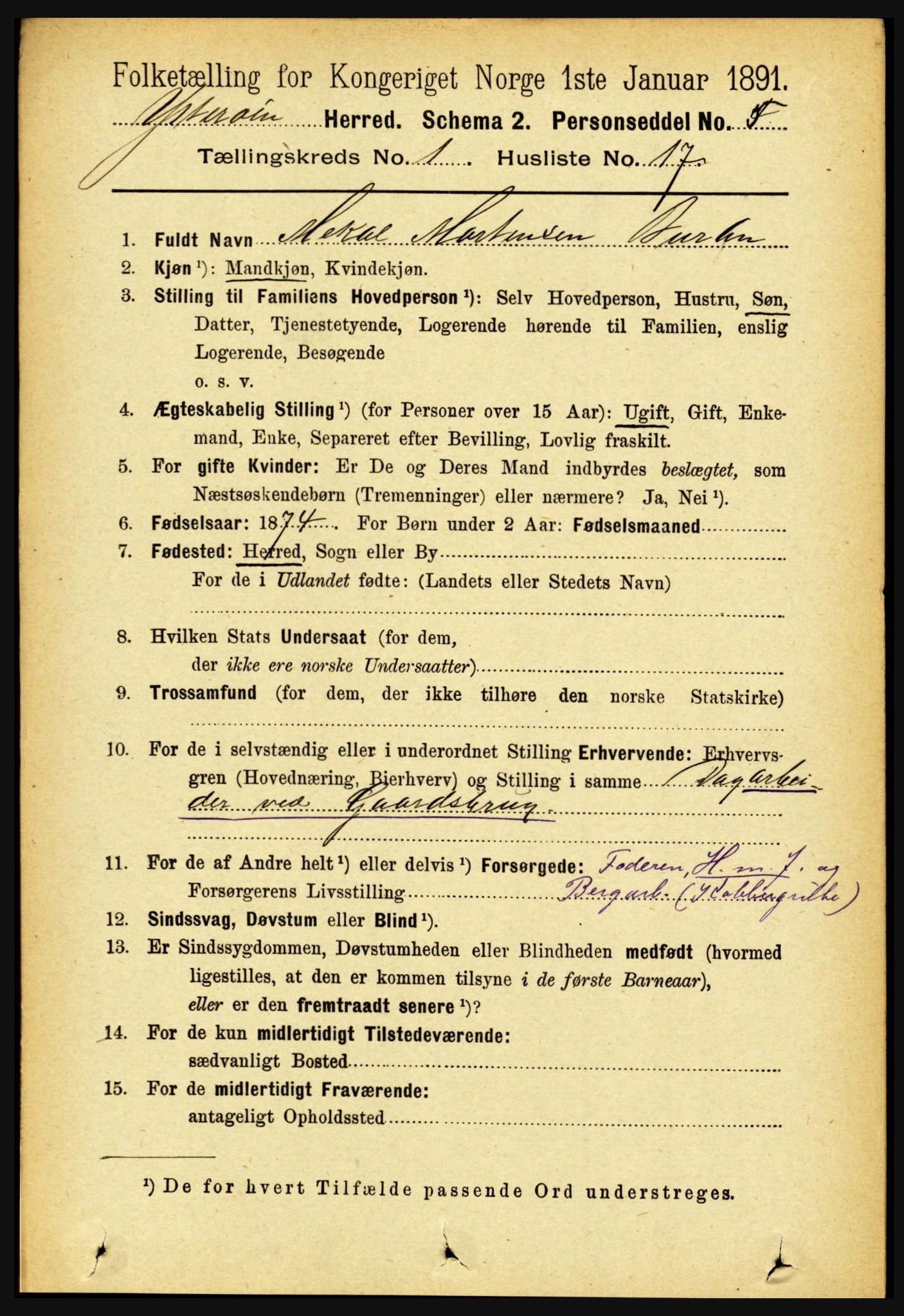 RA, 1891 census for 1722 Ytterøy, 1891, p. 216