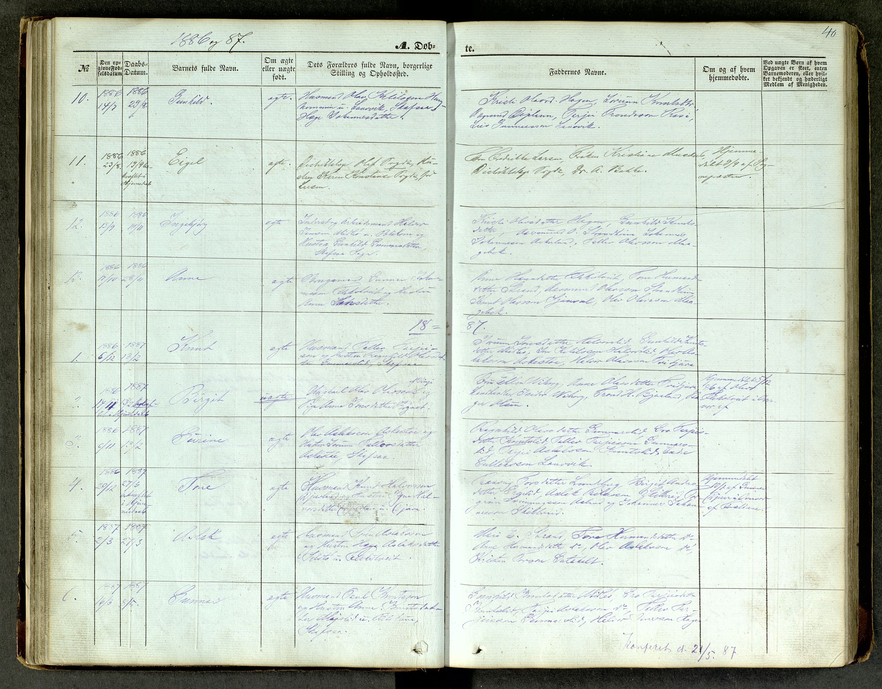 Lårdal kirkebøker, SAKO/A-284/G/Ga/L0002: Parish register (copy) no. I 2, 1861-1890, p. 40