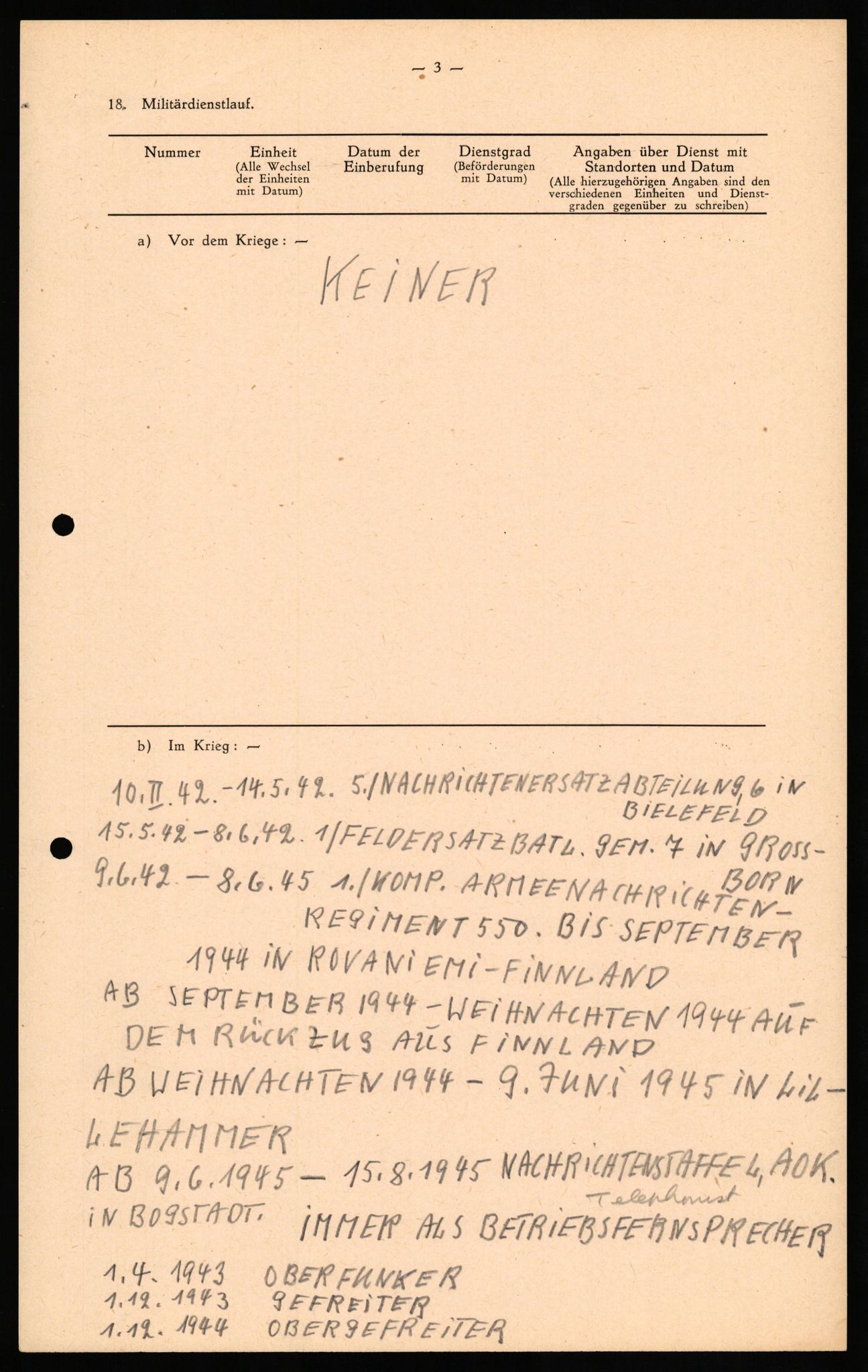 Forsvaret, Forsvarets overkommando II, AV/RA-RAFA-3915/D/Db/L0026: CI Questionaires. Tyske okkupasjonsstyrker i Norge. Tyskere., 1945-1946, p. 41