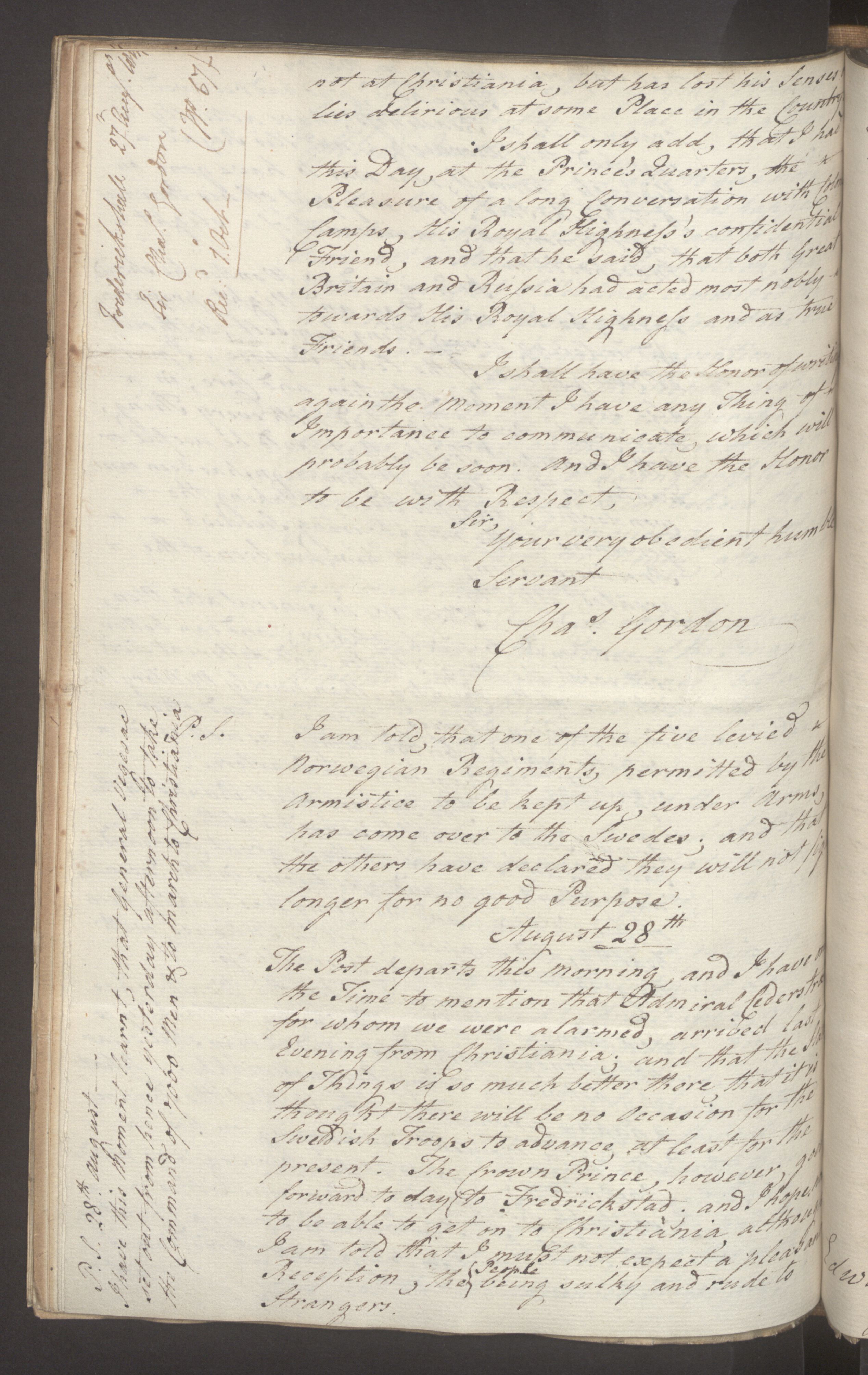 Foreign Office*, UKA/-/FO 38/16: Sir C. Gordon. Reports from Malmö, Jonkoping, and Helsingborg, 1814, p. 102