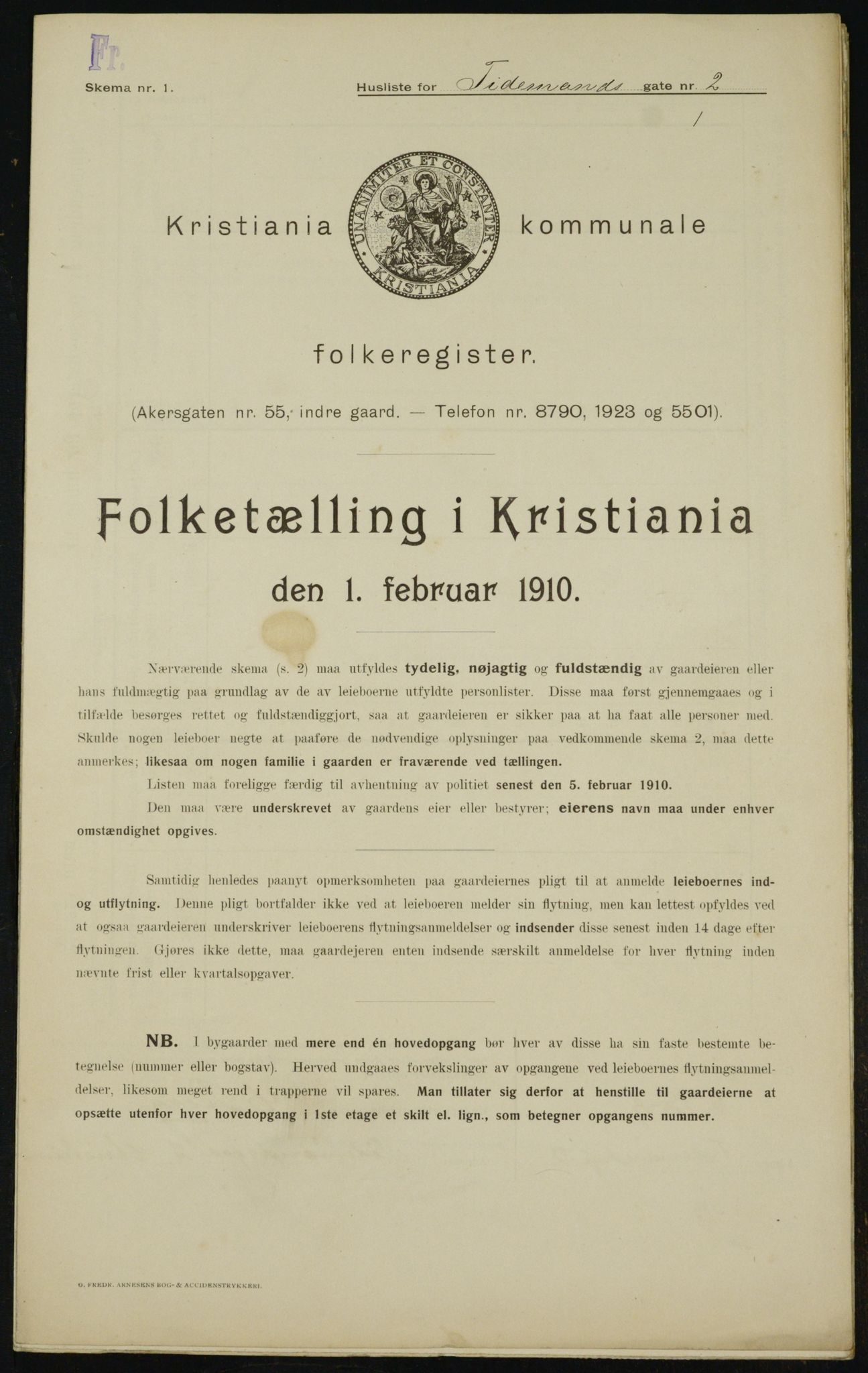 OBA, Municipal Census 1910 for Kristiania, 1910, p. 105689