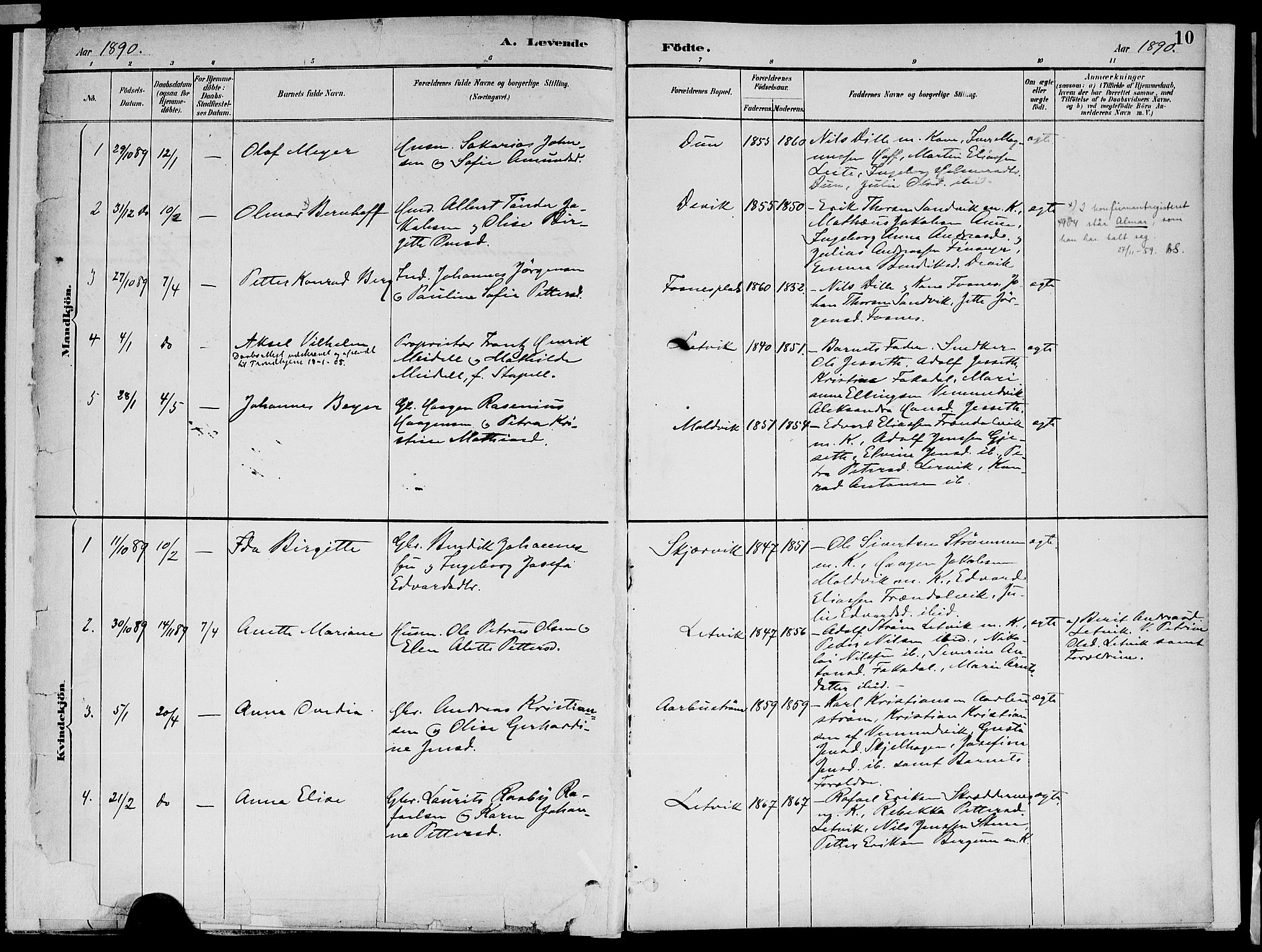 Ministerialprotokoller, klokkerbøker og fødselsregistre - Nord-Trøndelag, AV/SAT-A-1458/773/L0617: Parish register (official) no. 773A08, 1887-1910, p. 10