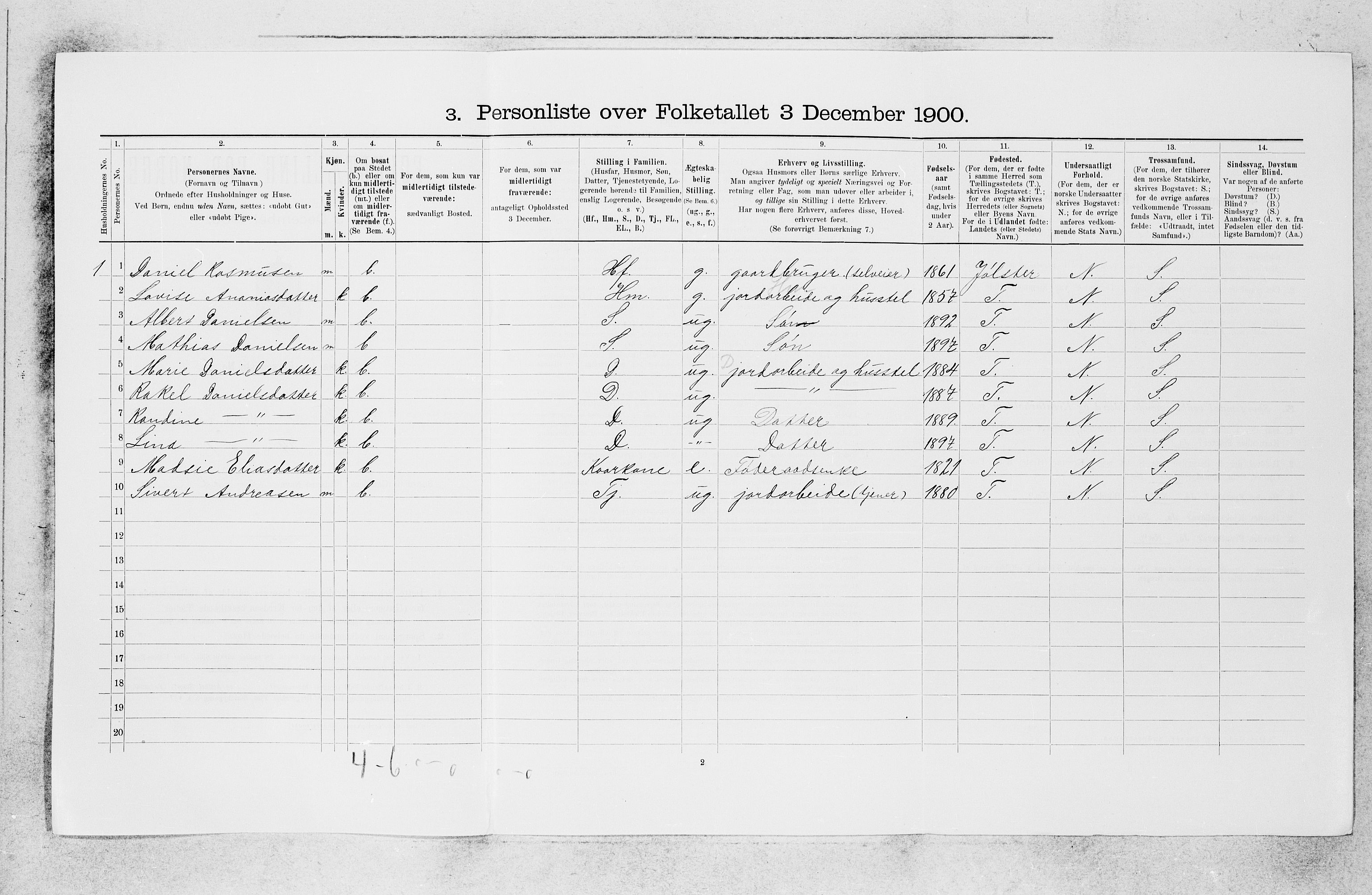 SAB, 1900 census for Førde, 1900, p. 614