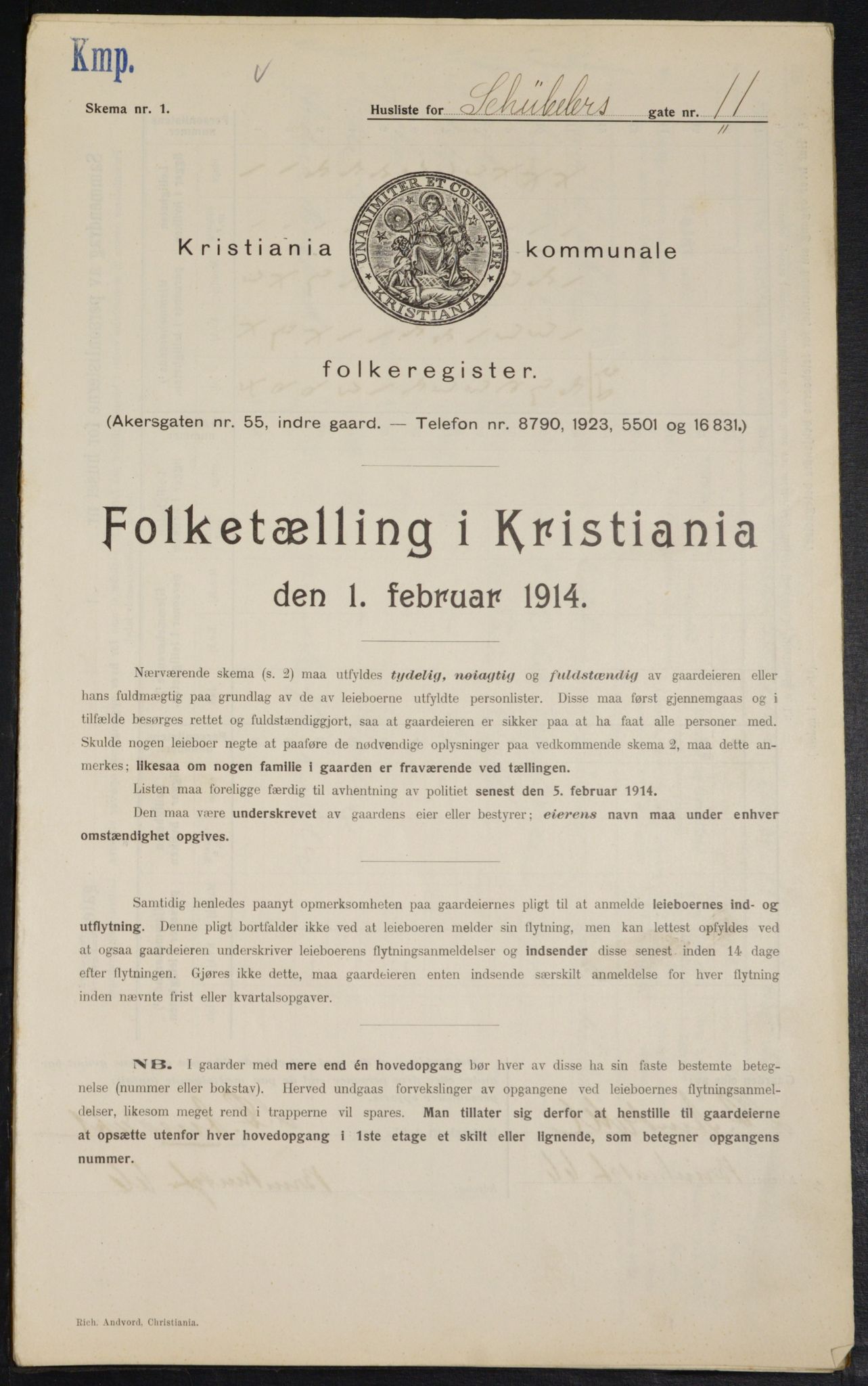 OBA, Municipal Census 1914 for Kristiania, 1914, p. 92737