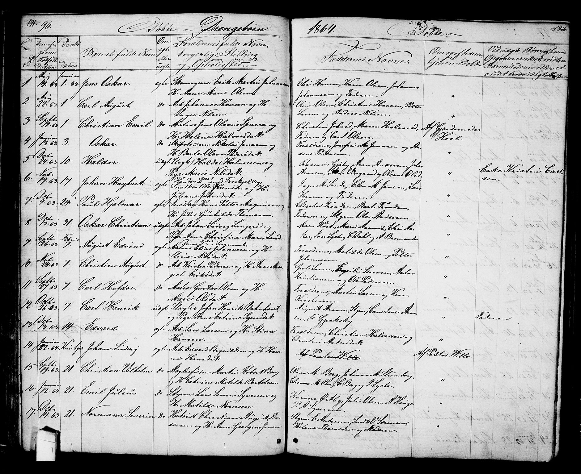 Halden prestekontor Kirkebøker, AV/SAO-A-10909/G/Ga/L0005a: Parish register (copy) no. 5A, 1855-1864, p. 96