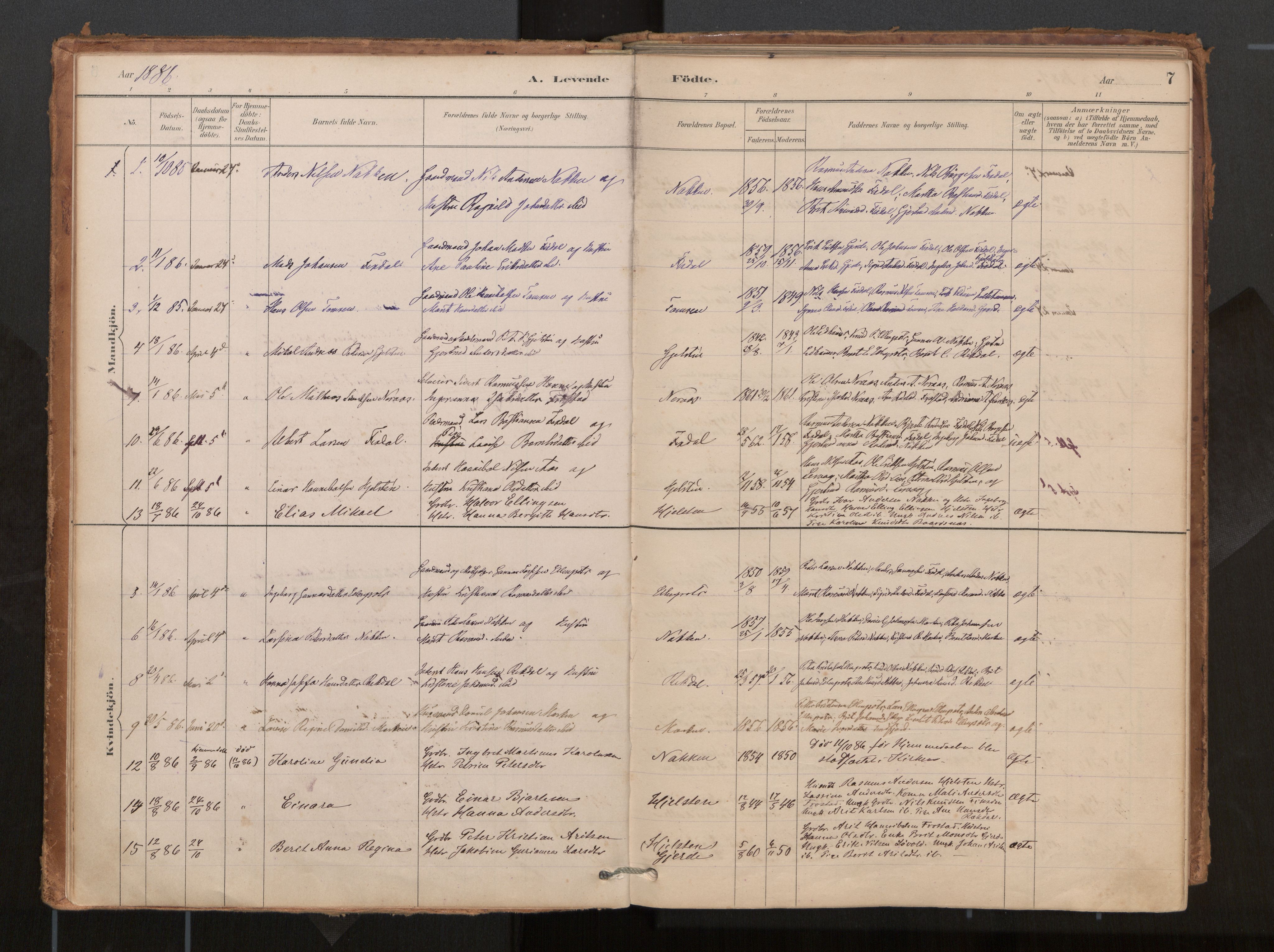 Ministerialprotokoller, klokkerbøker og fødselsregistre - Møre og Romsdal, AV/SAT-A-1454/540/L0540a: Parish register (official) no. 540A02, 1884-1908, p. 7