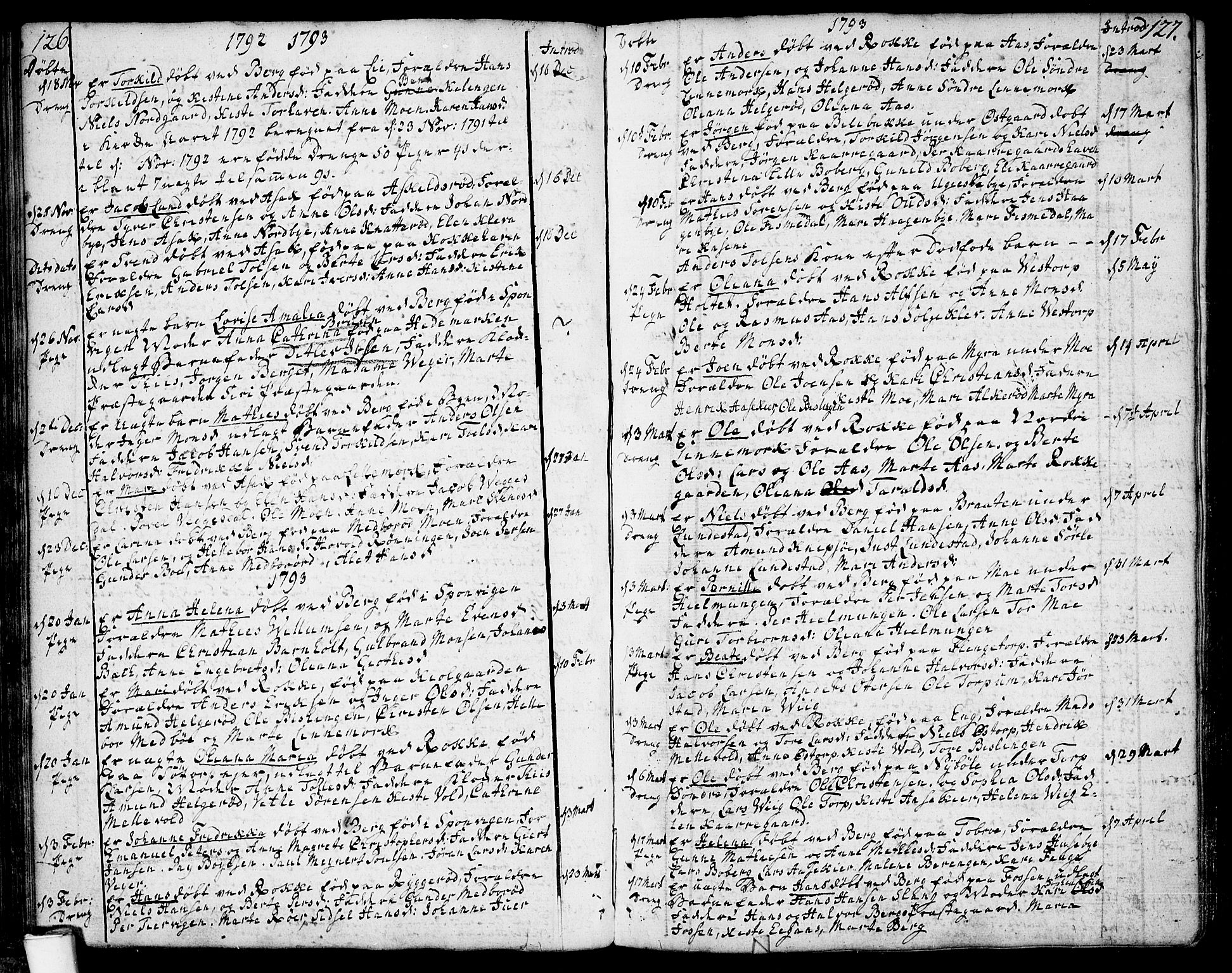 Berg prestekontor Kirkebøker, SAO/A-10902/F/Fa/L0001: Parish register (official) no. I 1, 1770-1814, p. 126-127