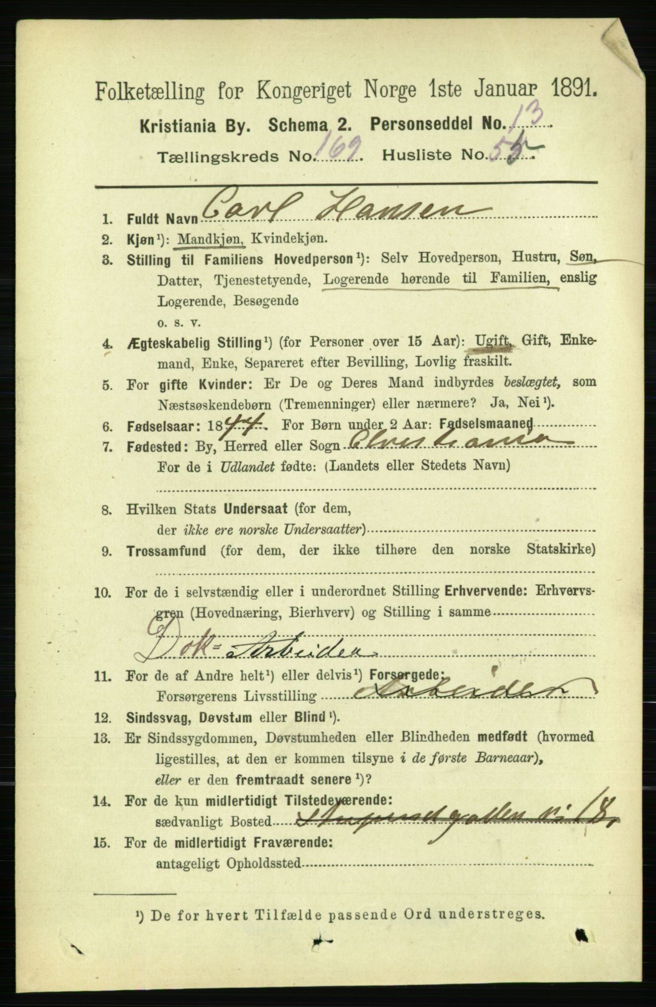 RA, 1891 census for 0301 Kristiania, 1891, p. 99524