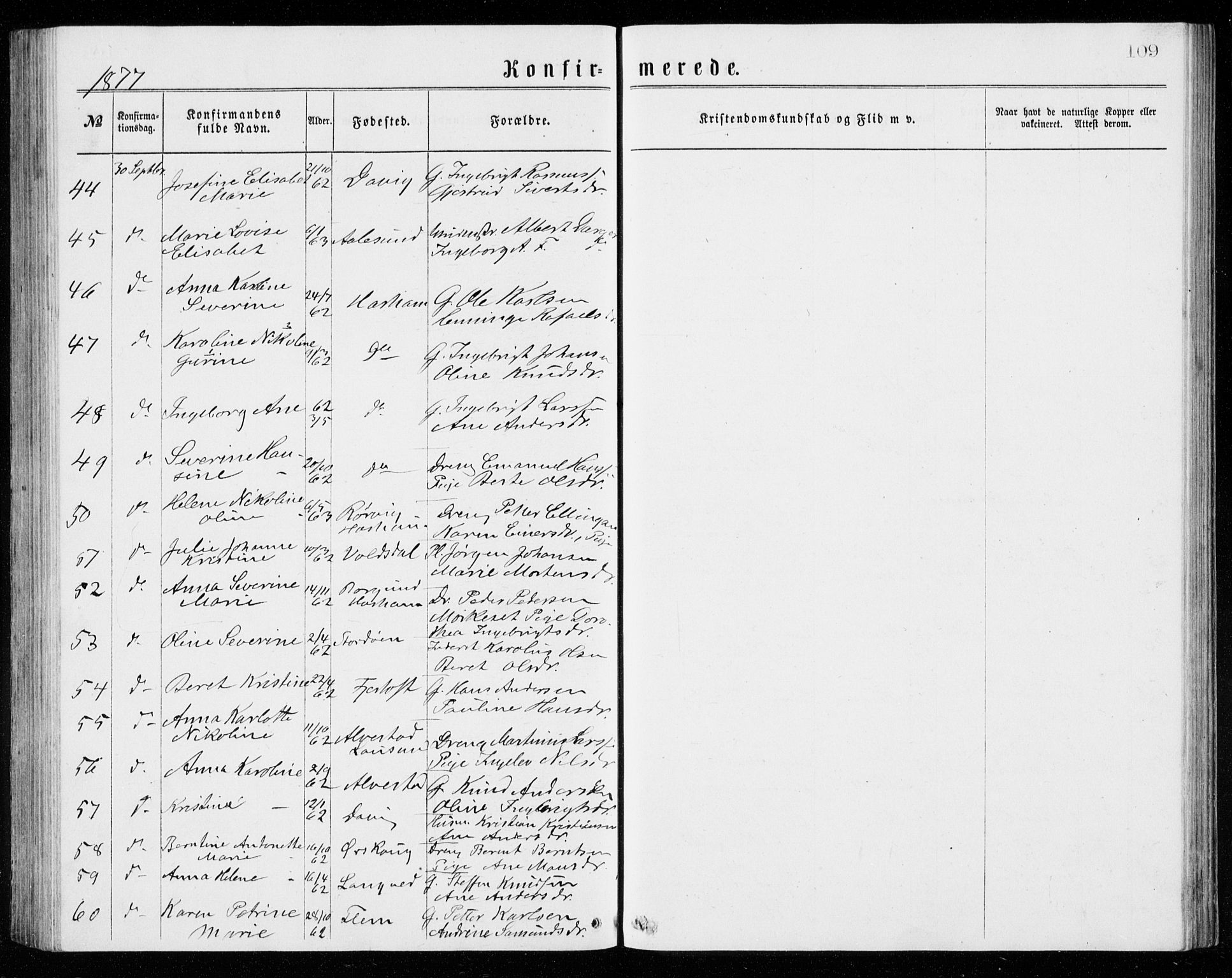 Ministerialprotokoller, klokkerbøker og fødselsregistre - Møre og Romsdal, AV/SAT-A-1454/536/L0509: Parish register (copy) no. 536C04, 1871-1881, p. 109