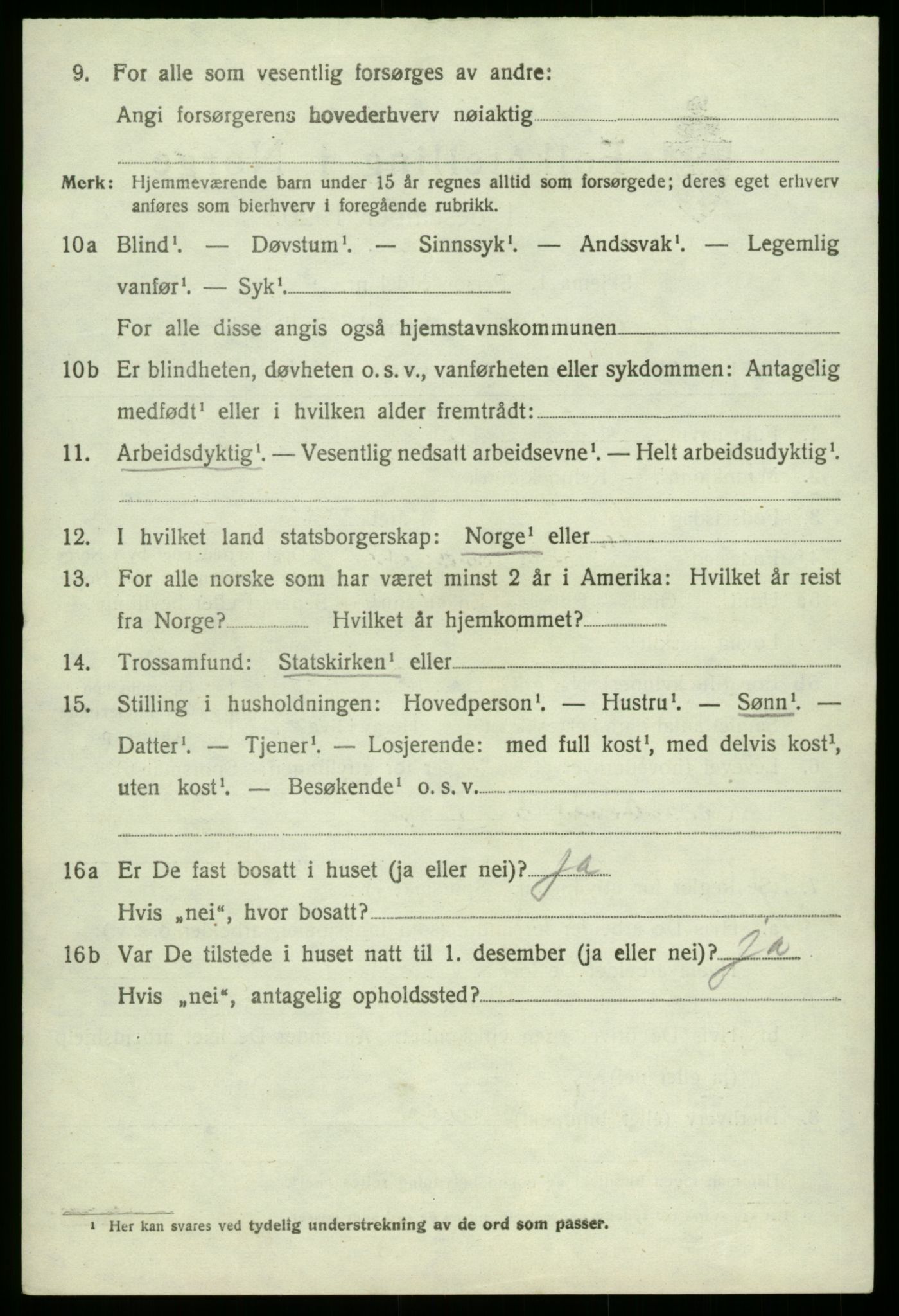 SAB, 1920 census for Samnanger, 1920, p. 1666