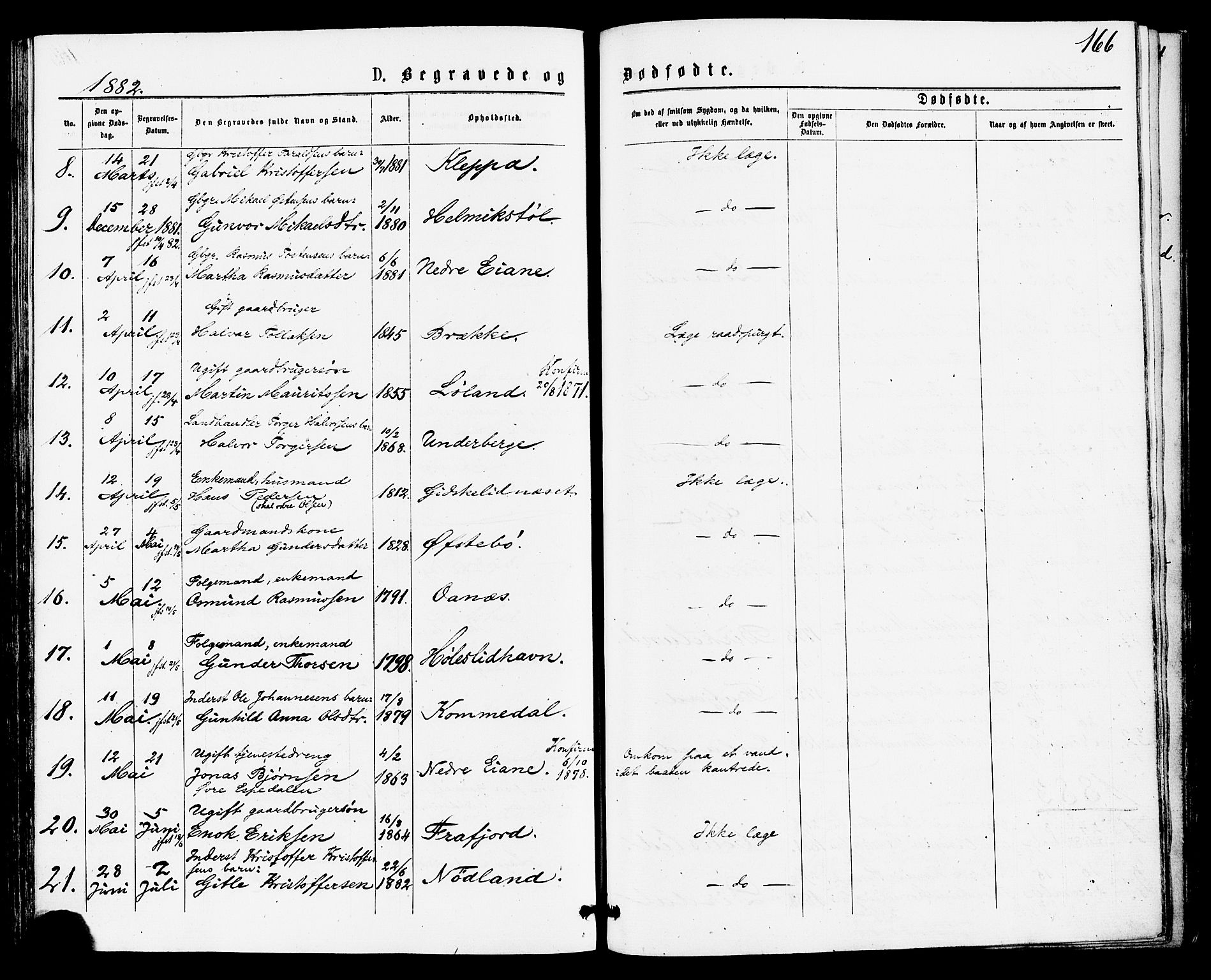 Høgsfjord sokneprestkontor, AV/SAST-A-101624/H/Ha/Haa/L0004: Parish register (official) no. A 4, 1876-1884, p. 166