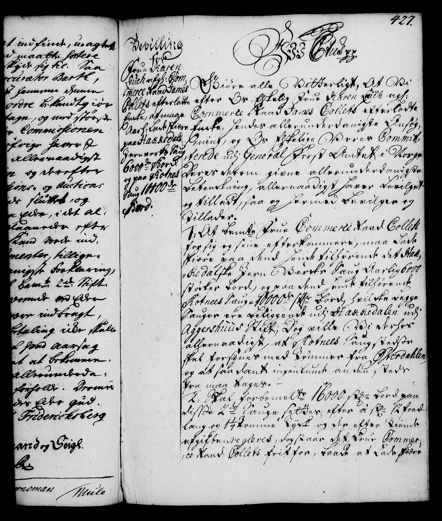 Rentekammeret, Kammerkanselliet, RA/EA-3111/G/Gg/Gga/L0004: Norsk ekspedisjonsprotokoll med register (merket RK 53.4), 1734-1741, p. 427