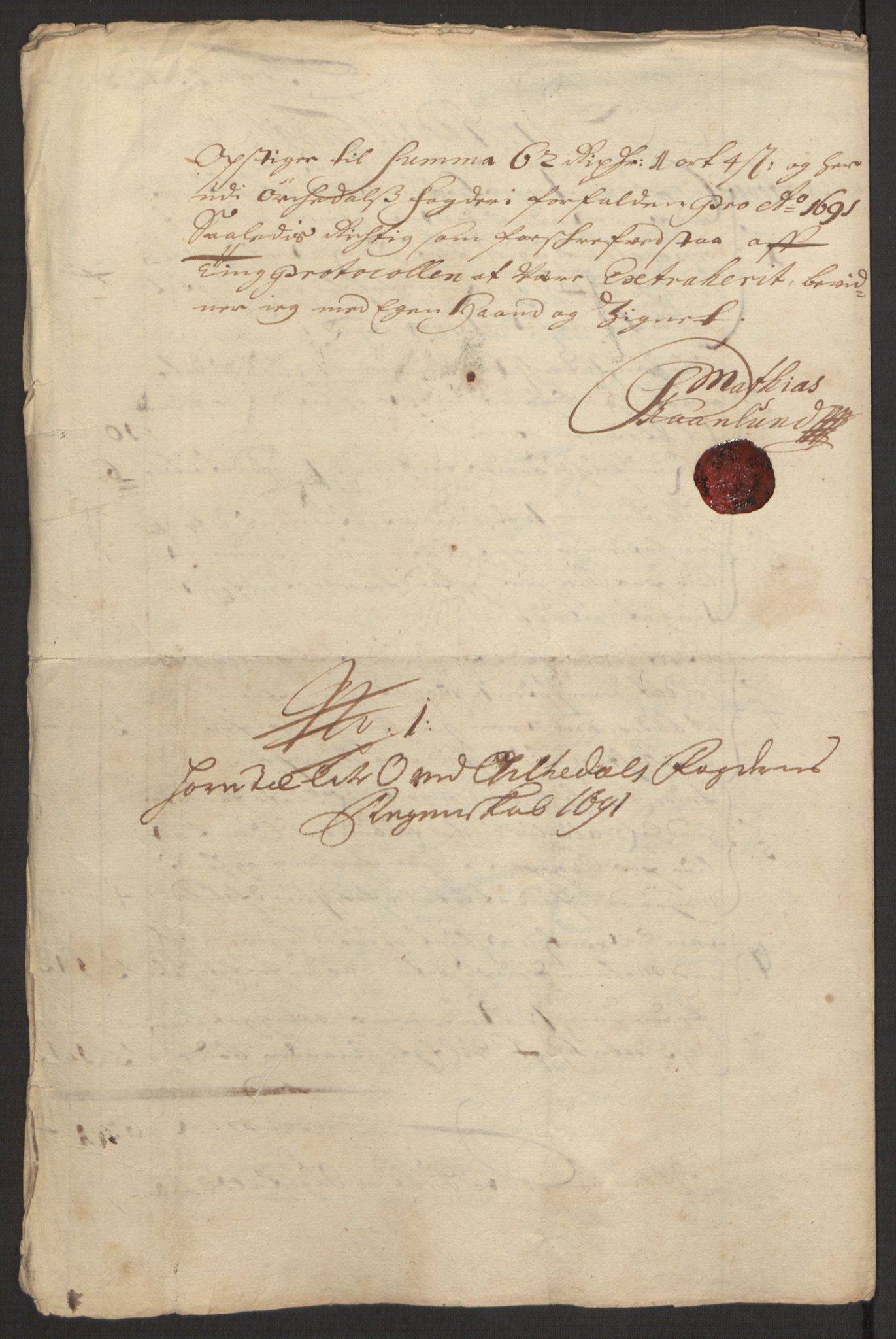 Rentekammeret inntil 1814, Reviderte regnskaper, Fogderegnskap, RA/EA-4092/R58/L3937: Fogderegnskap Orkdal, 1691-1692, p. 138