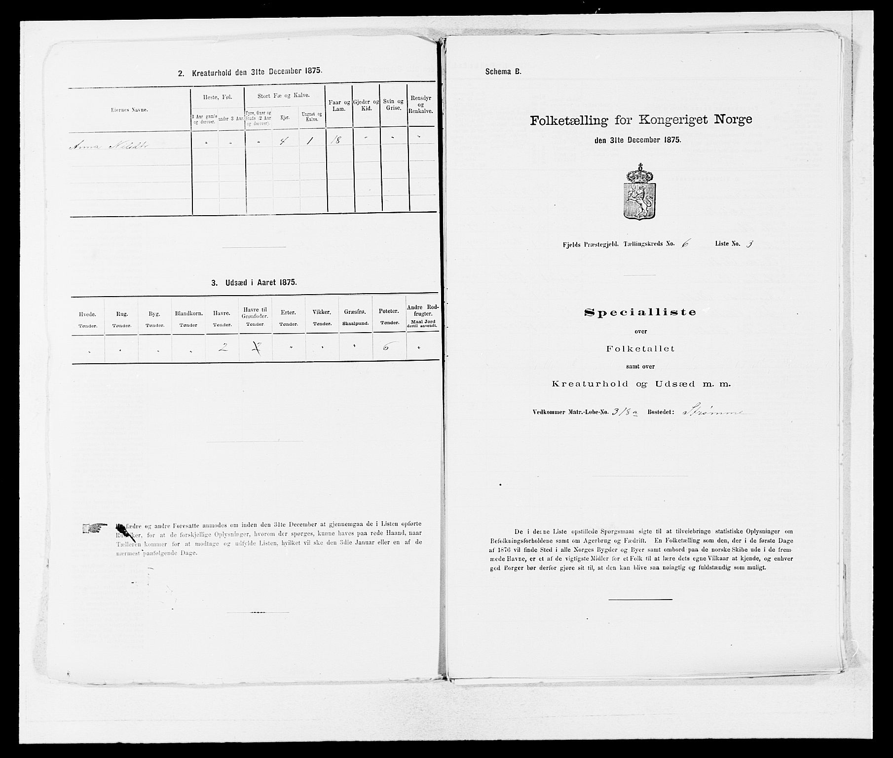 SAB, 1875 census for 1246P Fjell, 1875, p. 728